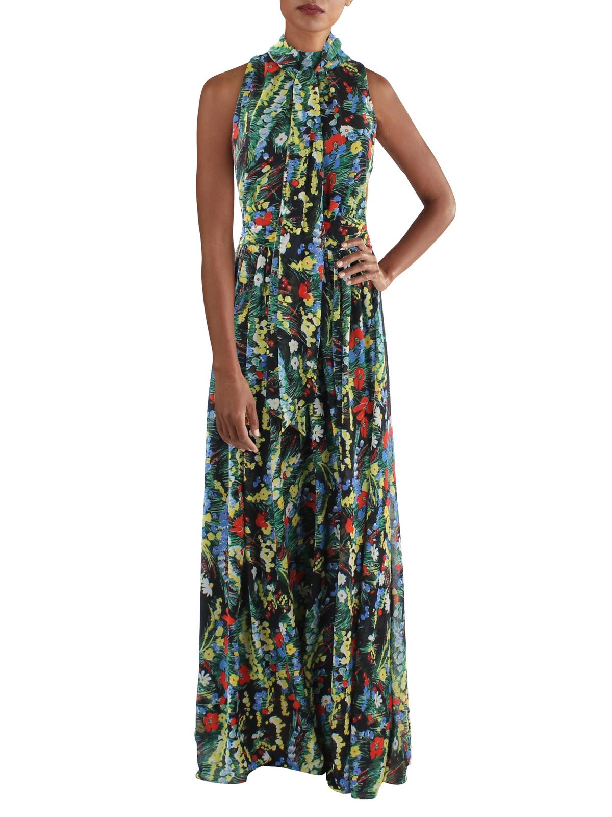 Shop Lauren Ralph Lauren Womens Halter Long Evening Dress In Multi