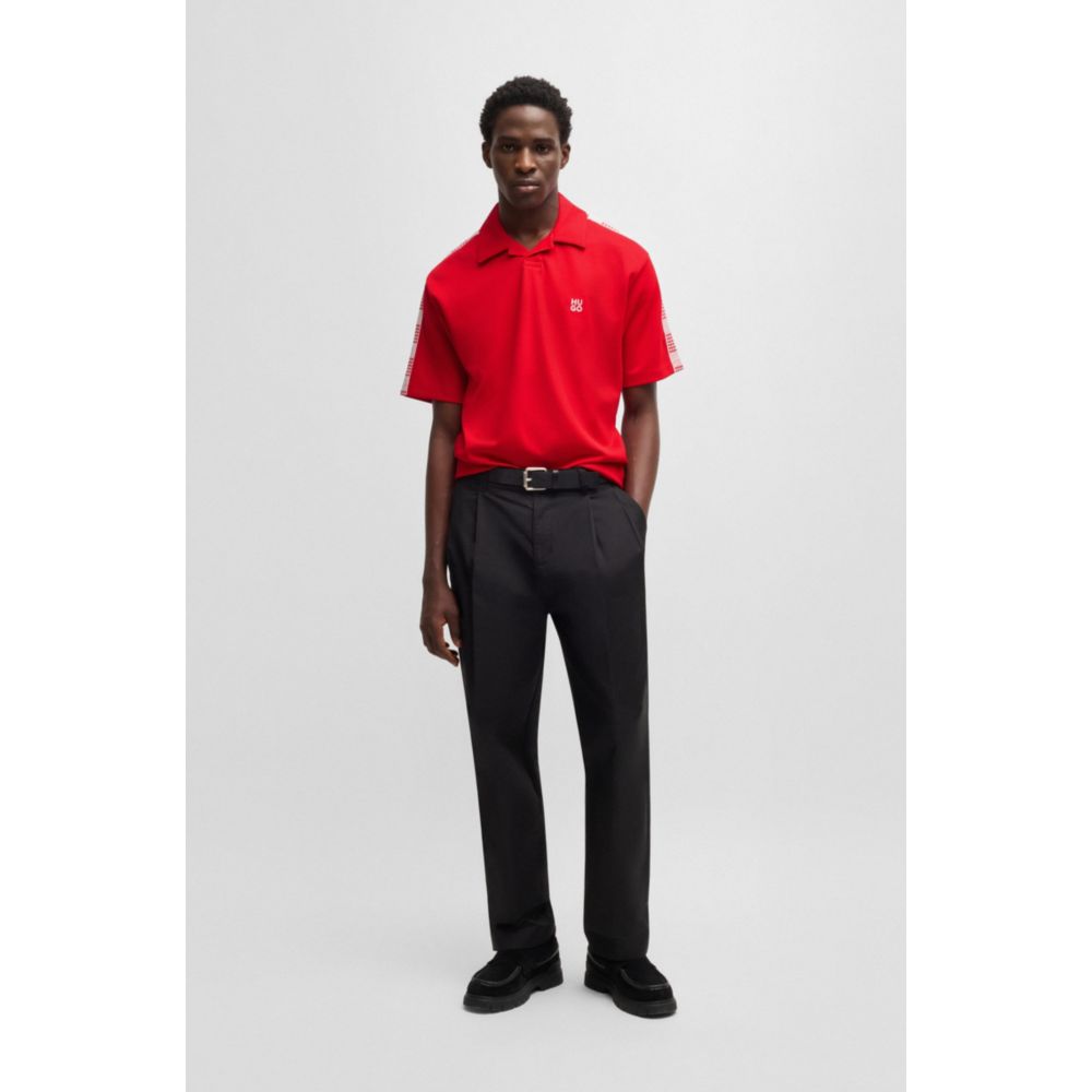 Polo shirt with checked tape