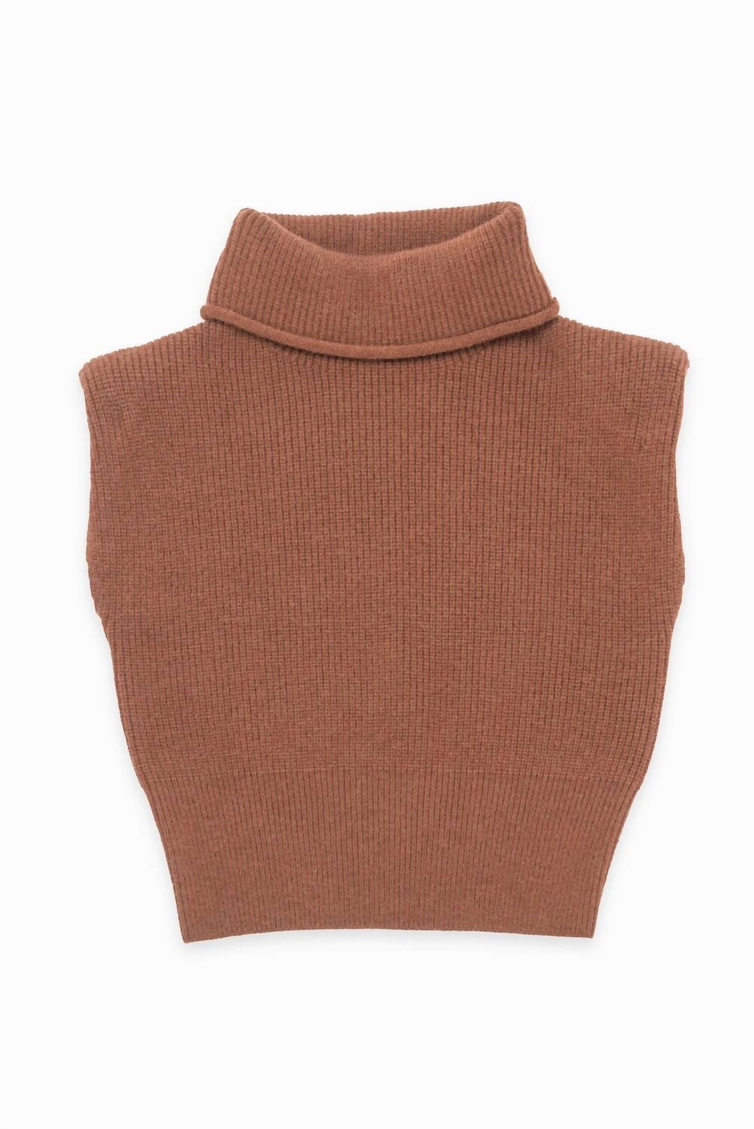 Shop Deluc Bellini Turtleneck Vest In Ginger In Brown