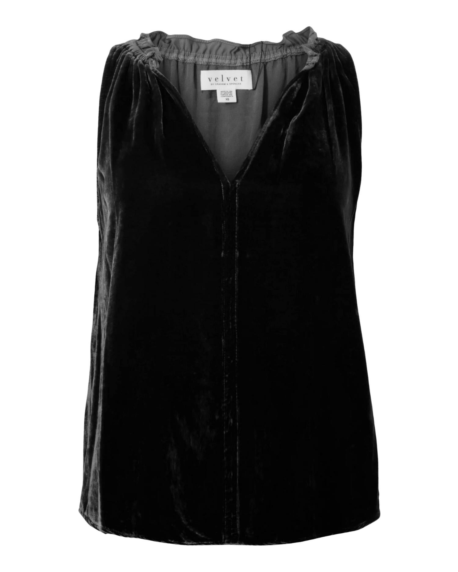 Velvet By Graham & Spencer Prima Velvet Tank Top In Black