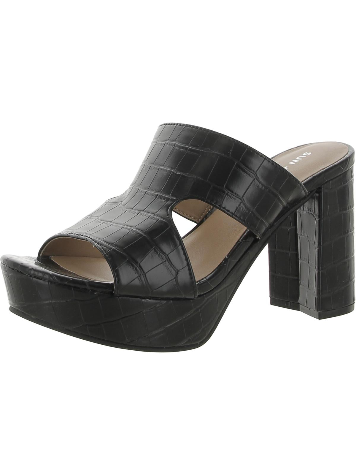 Shop Sun + Stone Dariaa Womens Faux Leather Cut-out Mule Sandals In Black