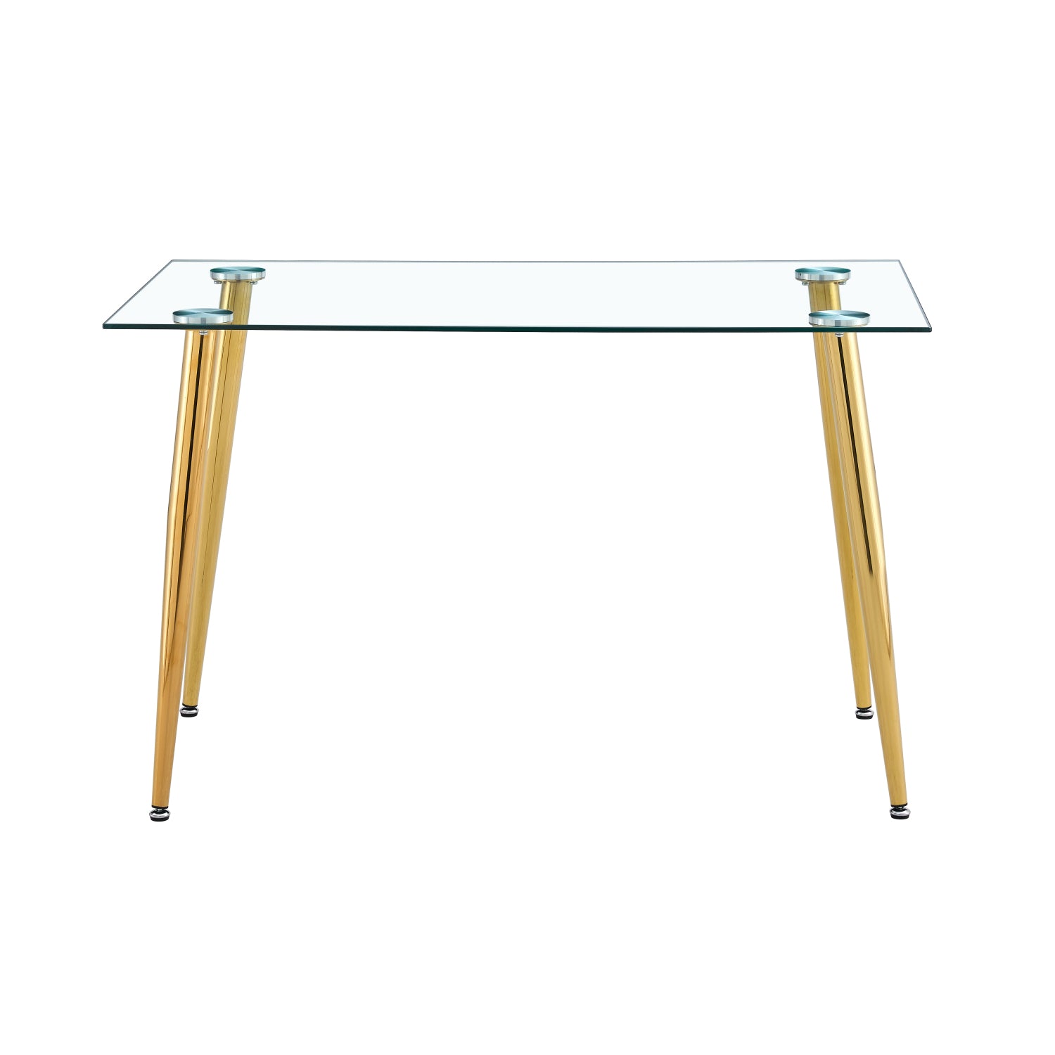Streamdale Modern Glass Dining Table with Electroplate Legs (Set of 5)