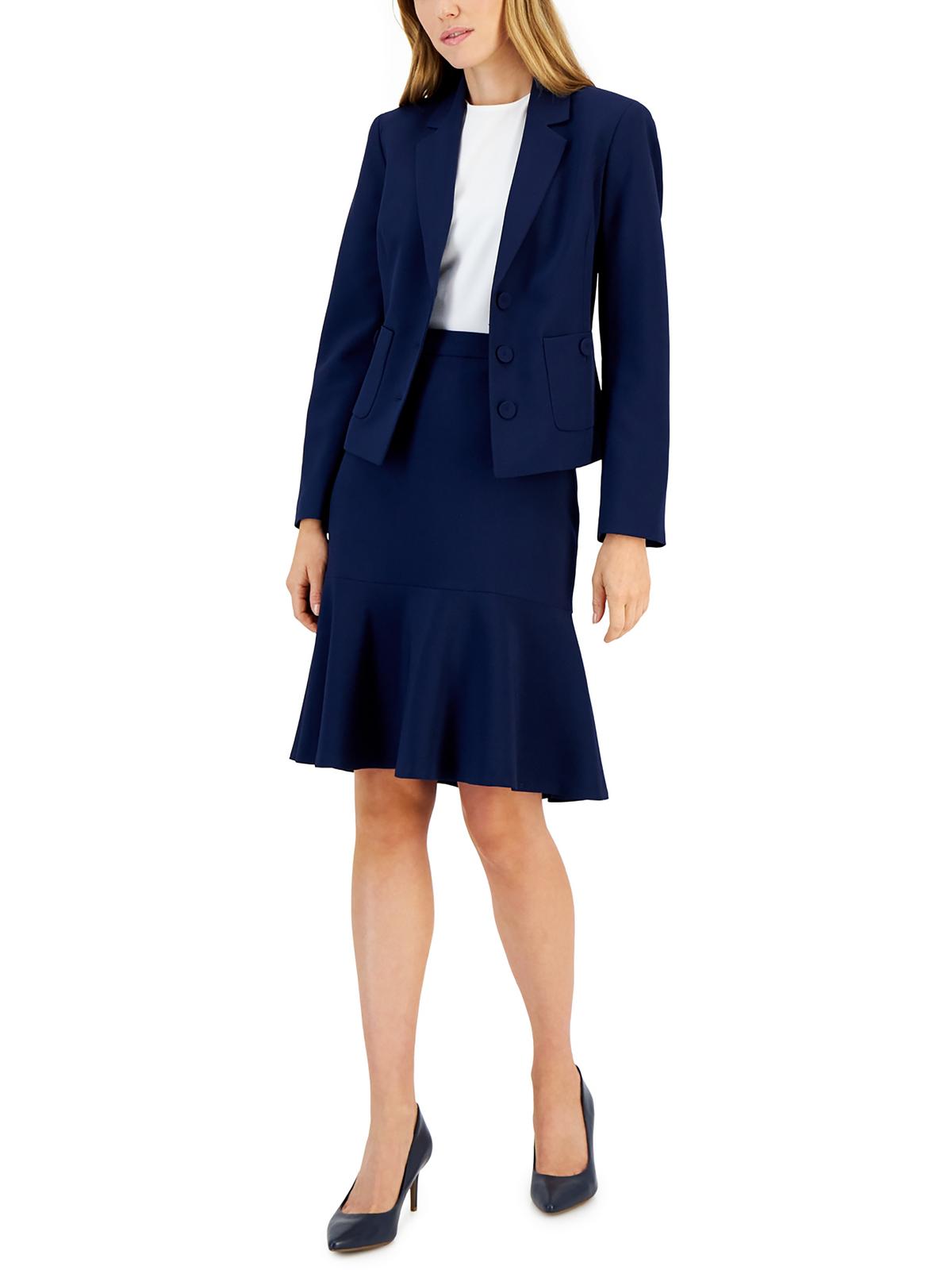 Le Suit Petites Womens 2pc Work Wear Three-button Suit In Blue