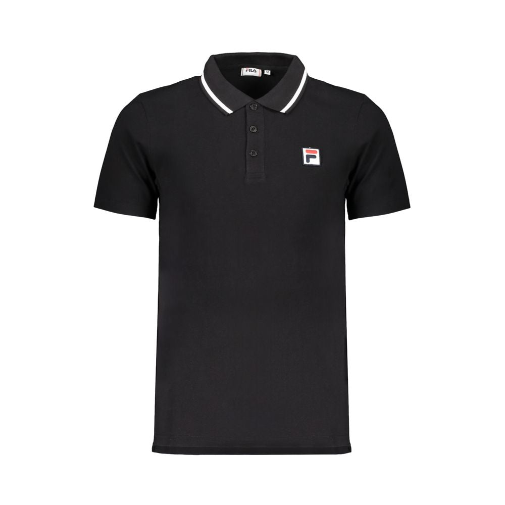 Shop Fila Cotton Polo Men's Shirt In Black