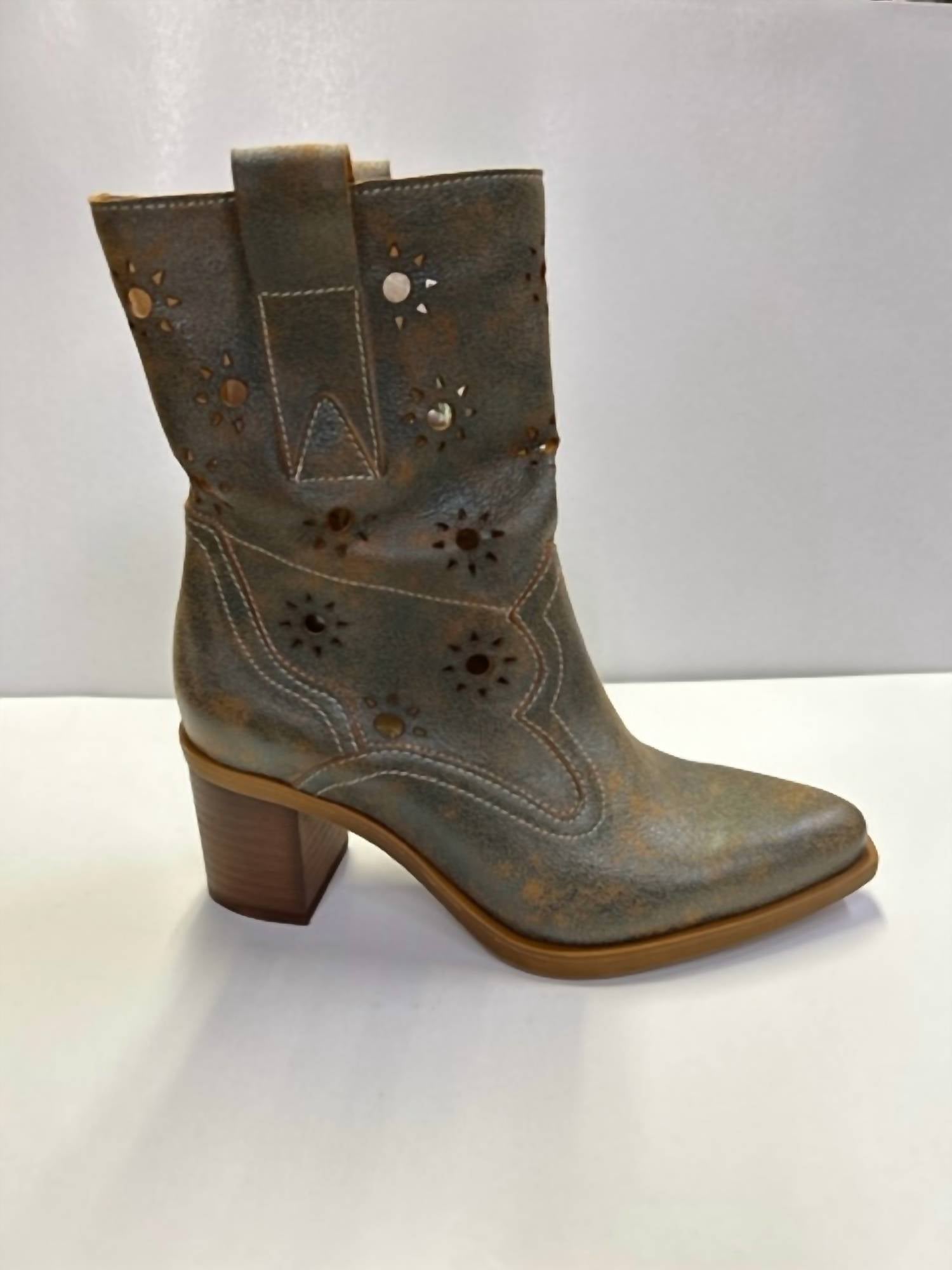 Shop Casta Tonya Heeled Boots In Petrol In Grey