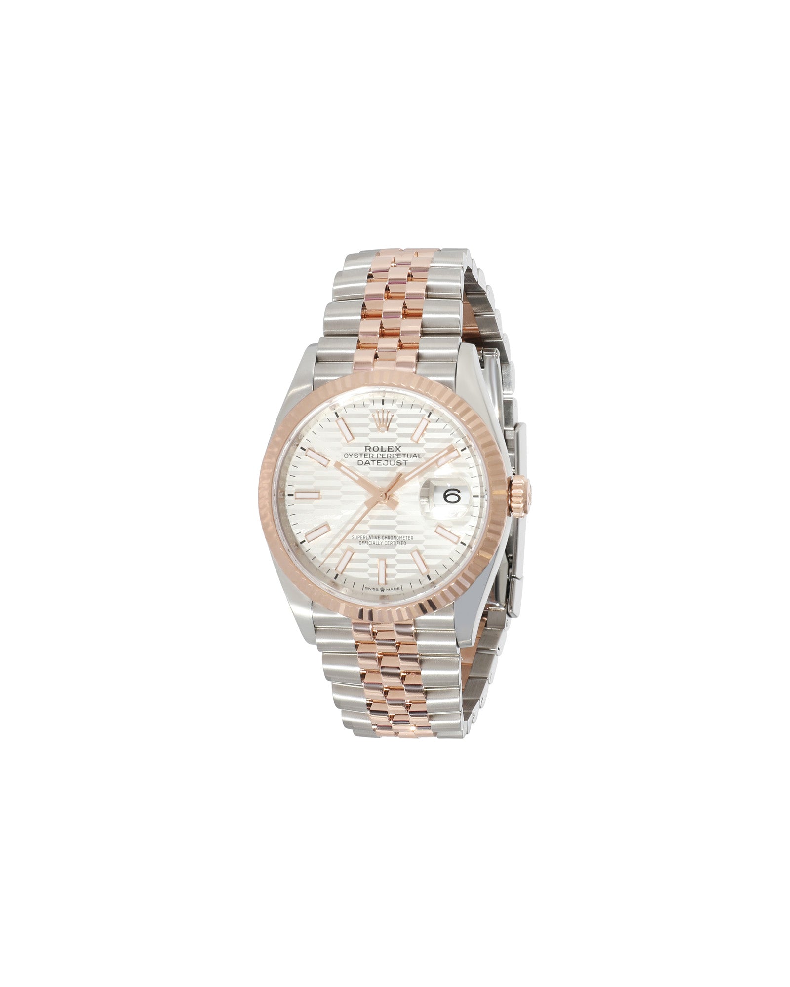 Shop Rolex Datejust 126231 Men's Watch In 18kt Stainless Steel/rose Gold