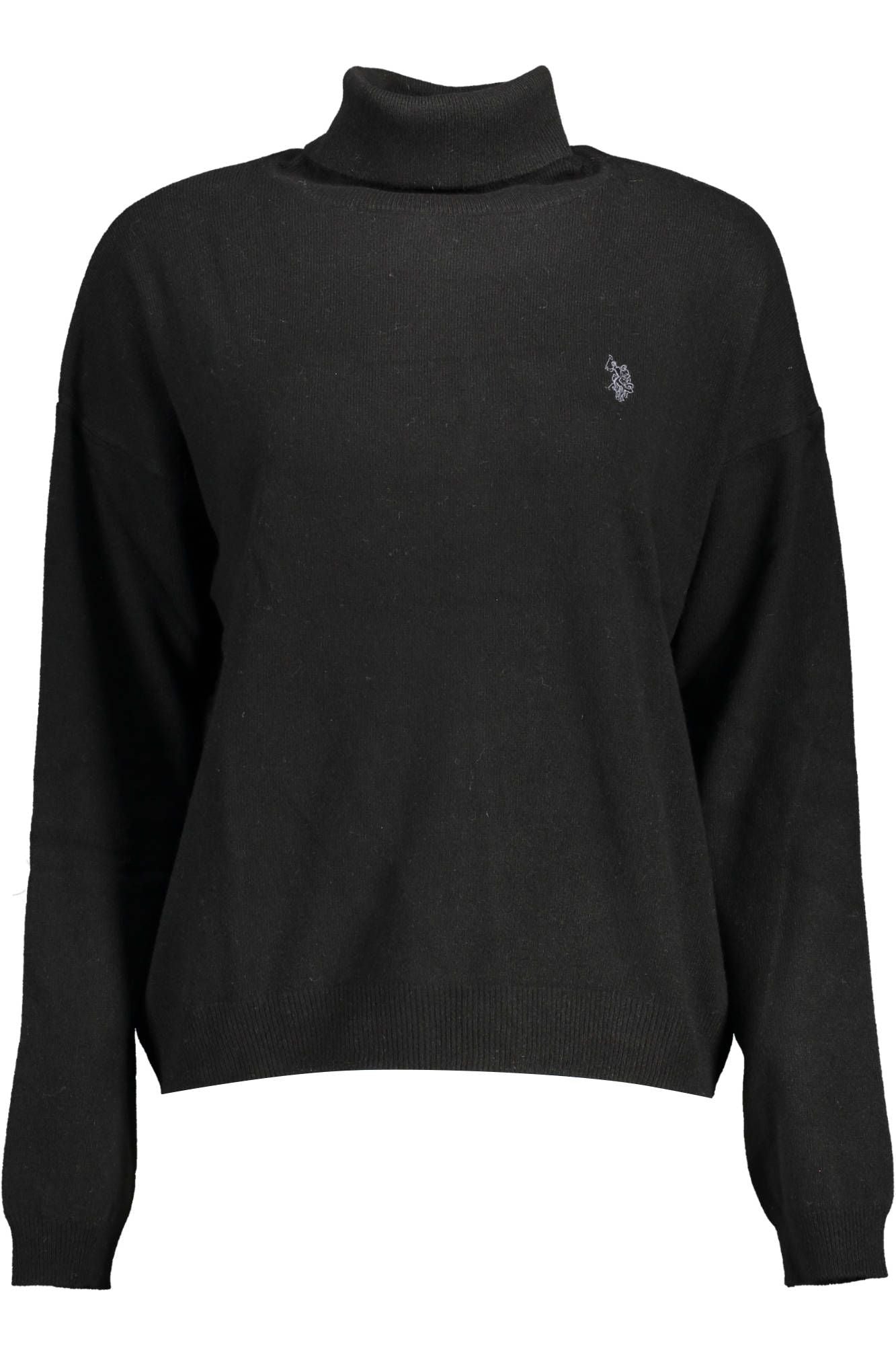 Shop U.s. Polo Assn U. S. Polo Assn. Chic Turtleneck Sweater With Logo Women's Embroidery In Black