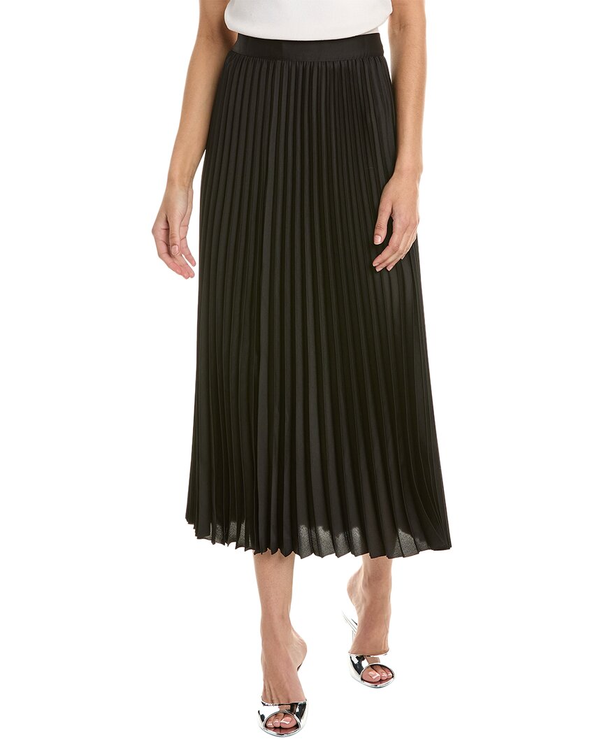 Shop Stella & Lorenzo Stella + Lorenzo Pleated Midi Skirt In Black