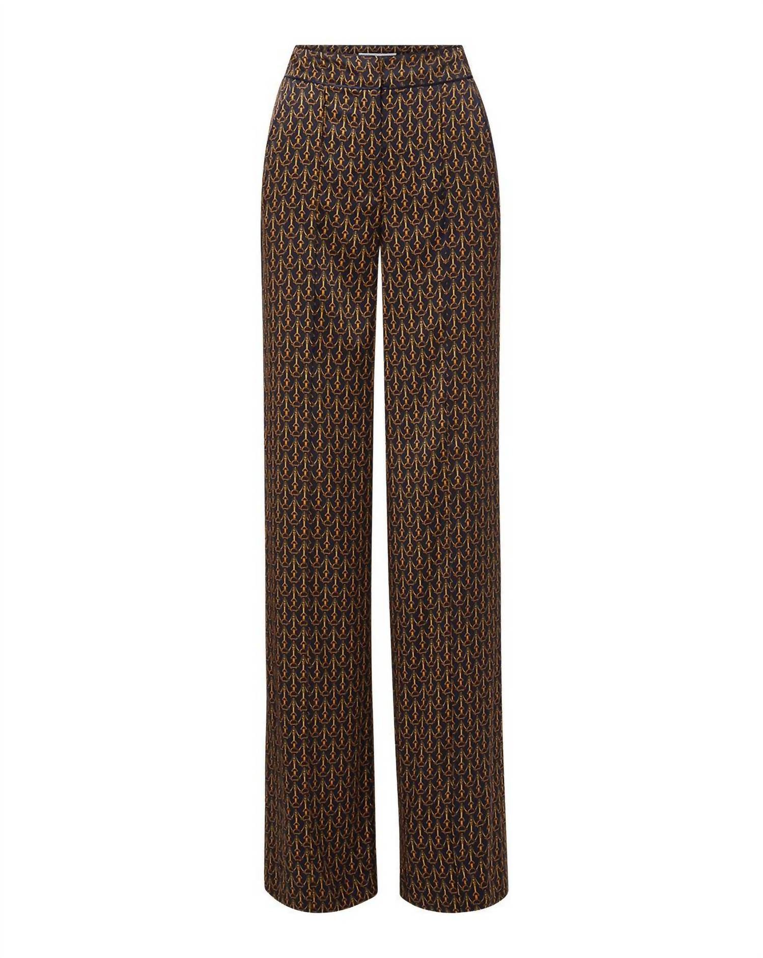 Shop Veronica Beard Edia Pant In Navy Multi In Brown