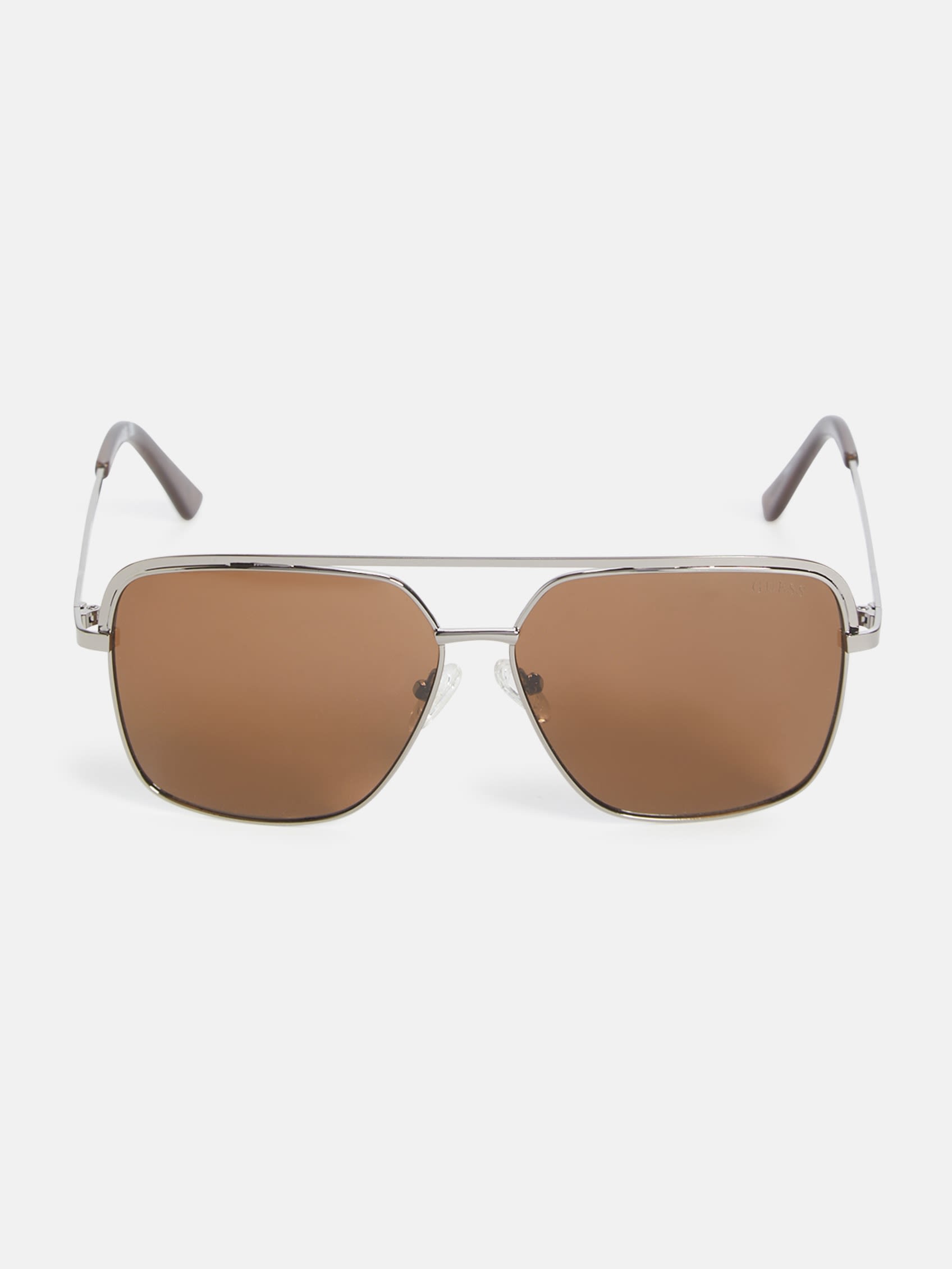 Guess Factory Oversize Navigator Sunglasses In Metallic