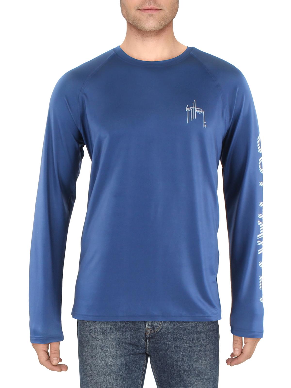 Shop Guy Harvey Mens Moisture Wicking Raglan Sleeve T-shirt In Blue