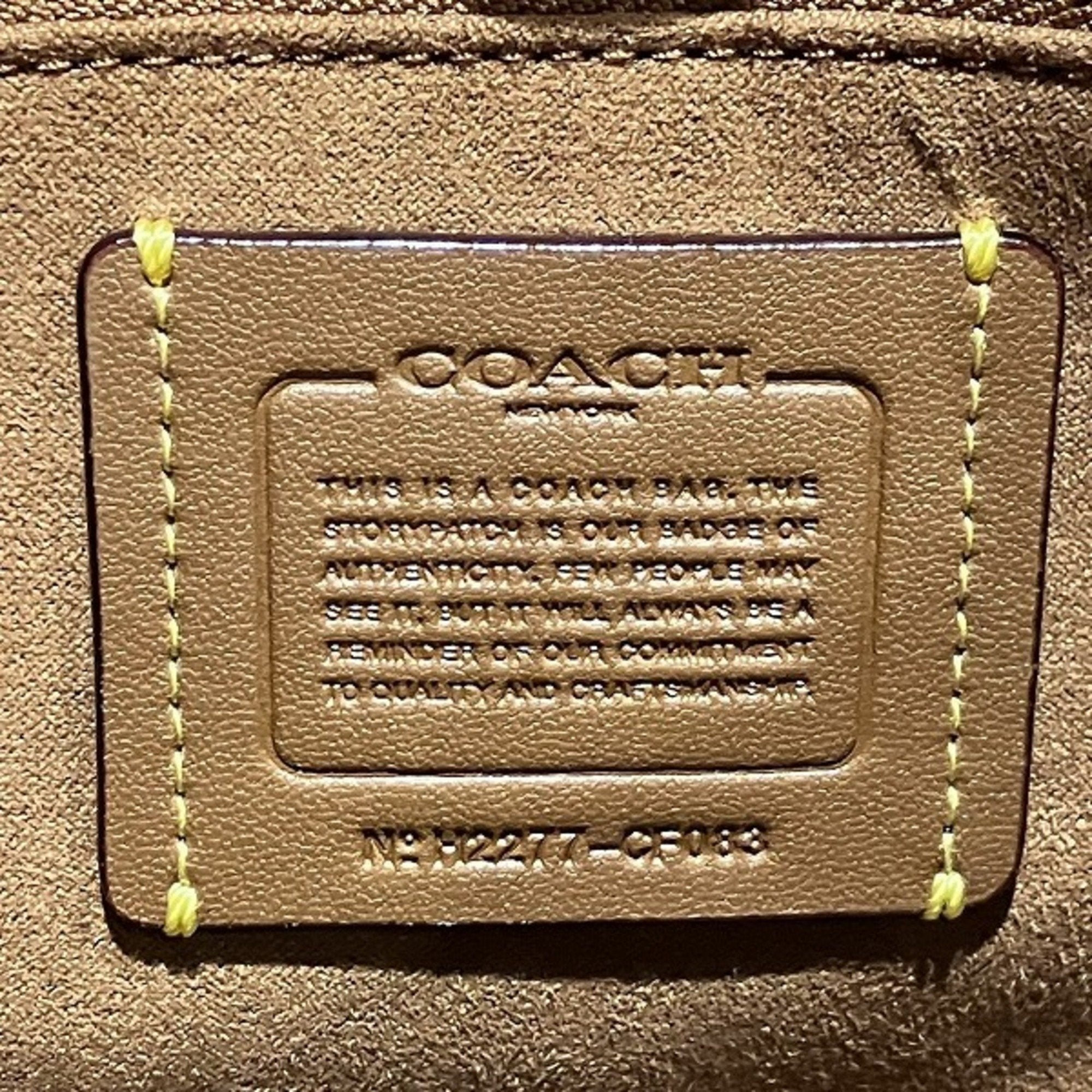 Coach Coated Canvas Leather Shoulder Bag Tote Bag (Pre-Owned)