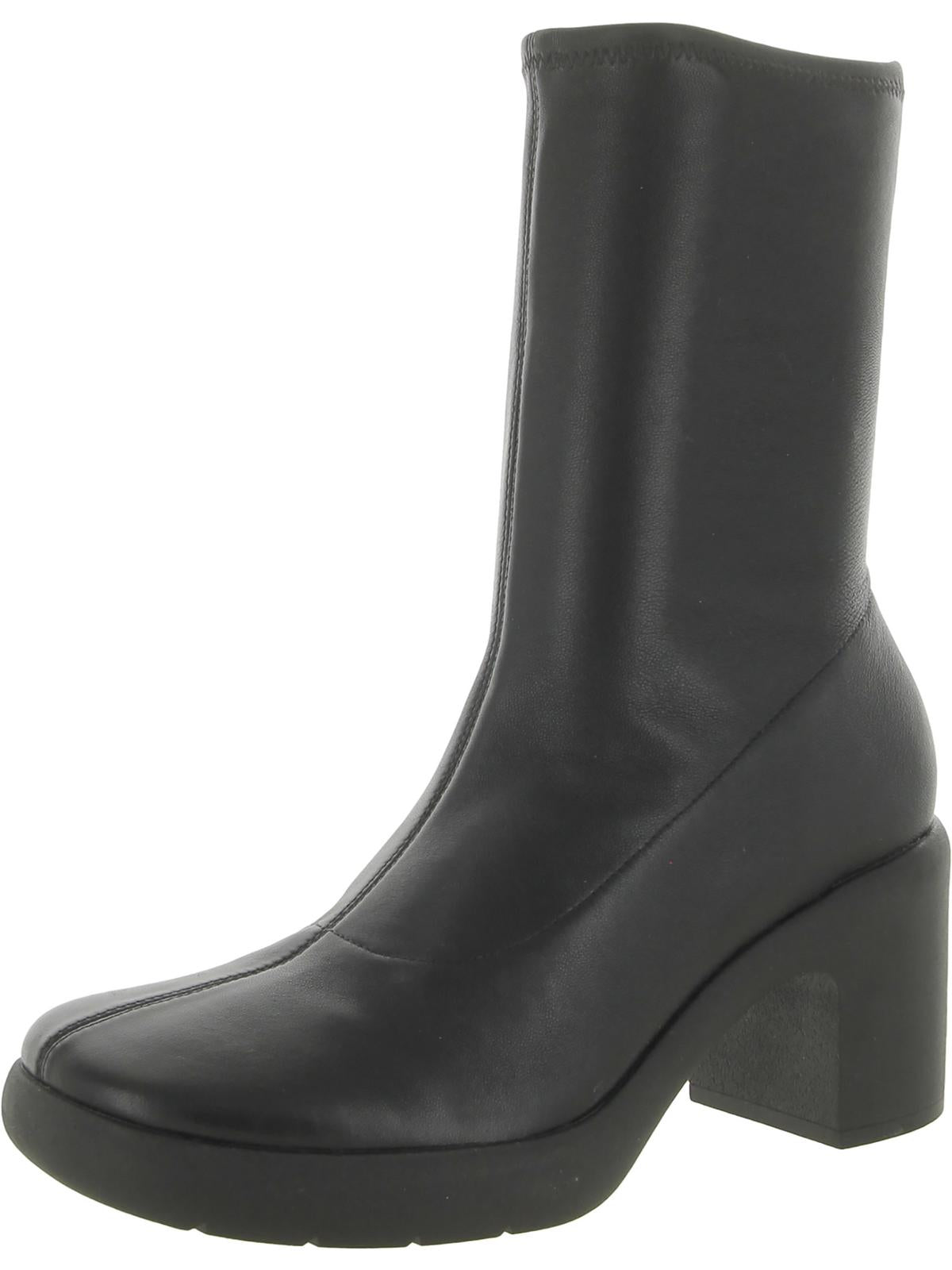Shop Vince Mandy Womens Leather Platforms Mid-calf Boots In Black