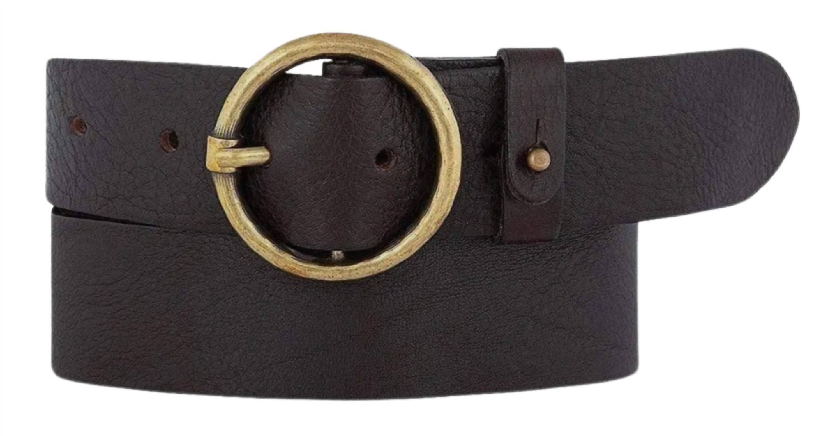 Amsterdam Heritage Pip 2.0 Round Buckle Leather Belt In Chocolate Brown In Multi