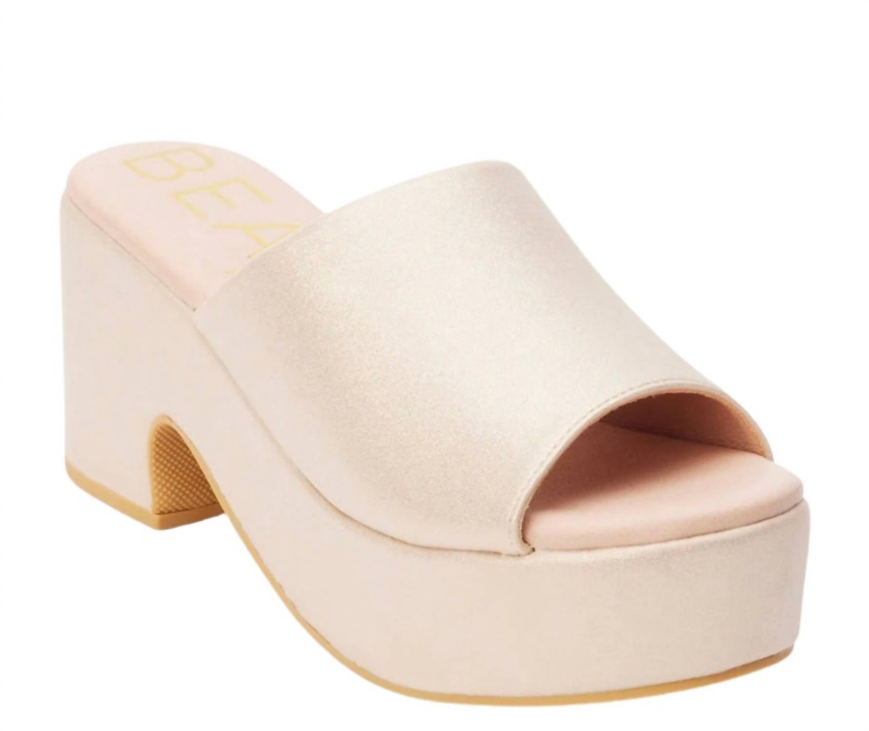 Shop Coconuts By Matisse Terry Chunky Heel In Natural Frost In White