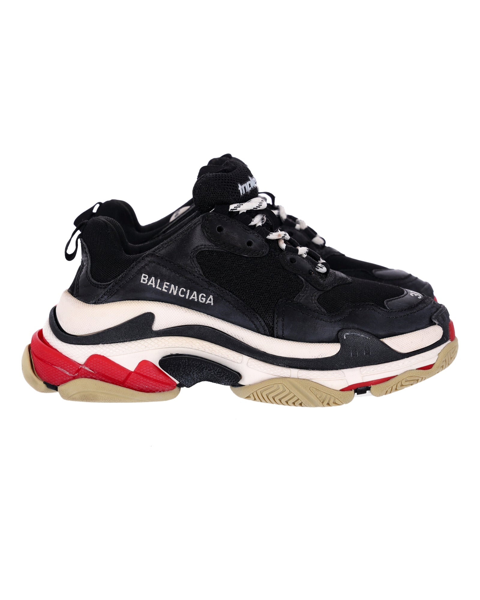 Image of Balenciaga Triple S Sneakers in Black Polyester