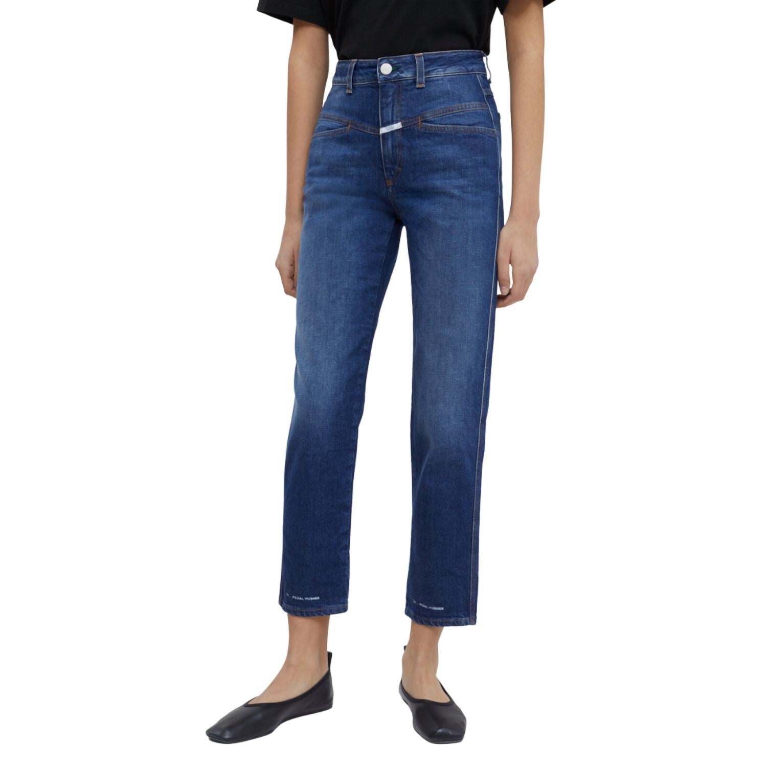Shop Closed Pedal Pusher Tapered Jean In Dark Blue