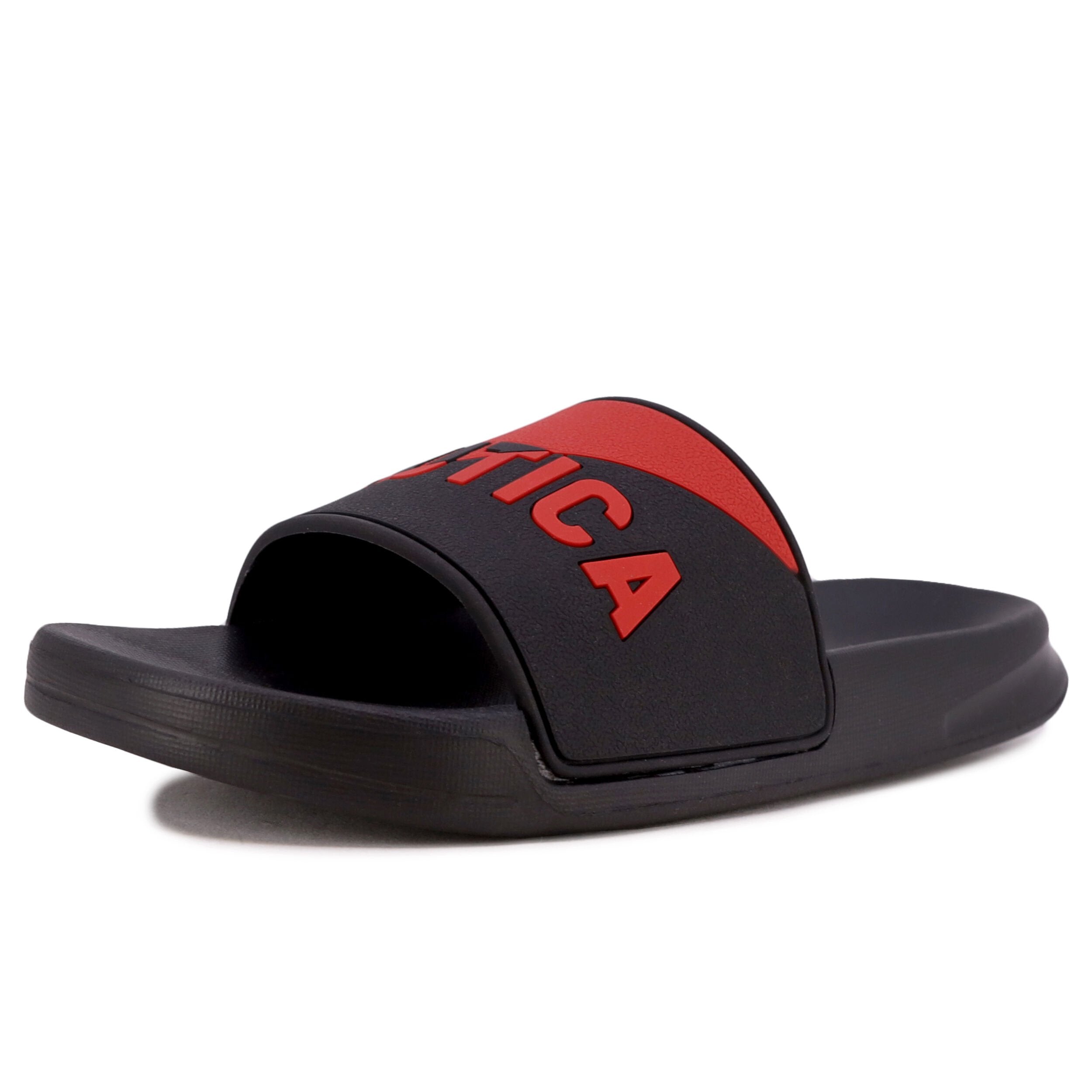 Nautica Logo Slide Sandal In Black