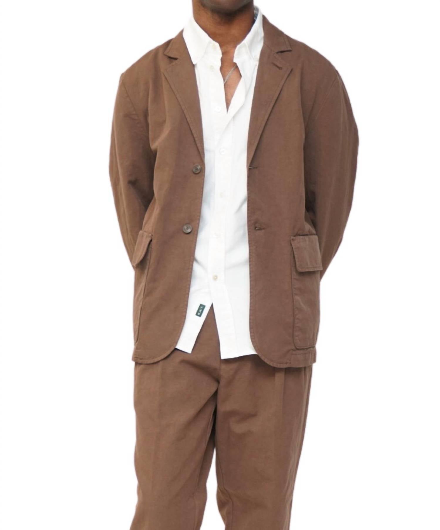 Shop Knickerbocker Linen Basket Suit Jacket In Brown