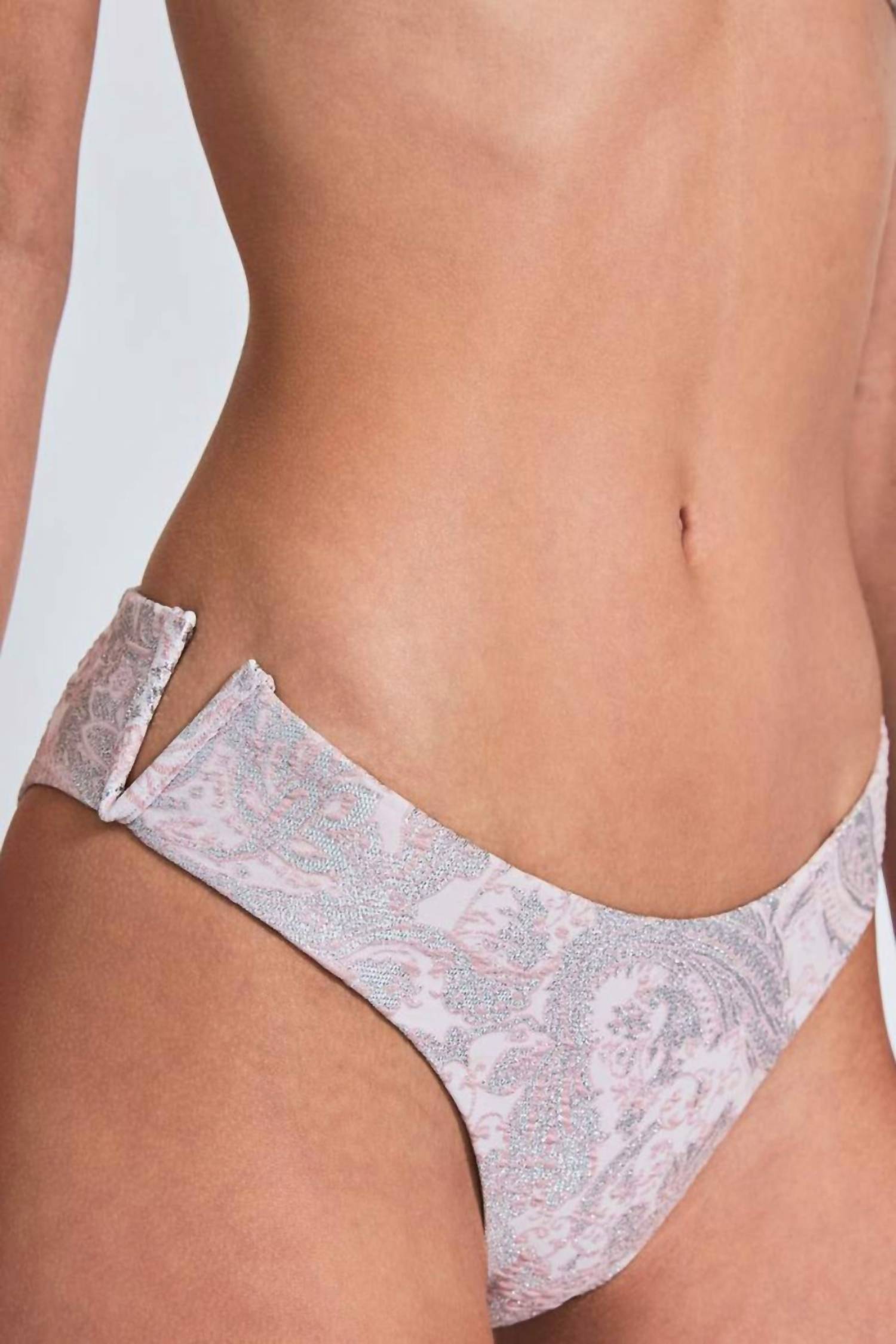 Devon Windsor Martha Bikini Bottom In Pink And Silver
