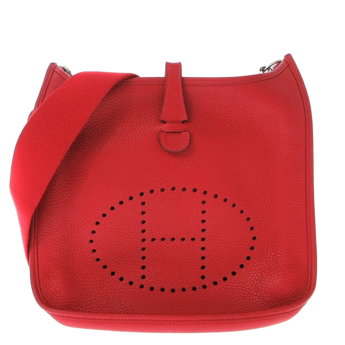 Hermes Evelyne Leather Shoulder Bag () In Red