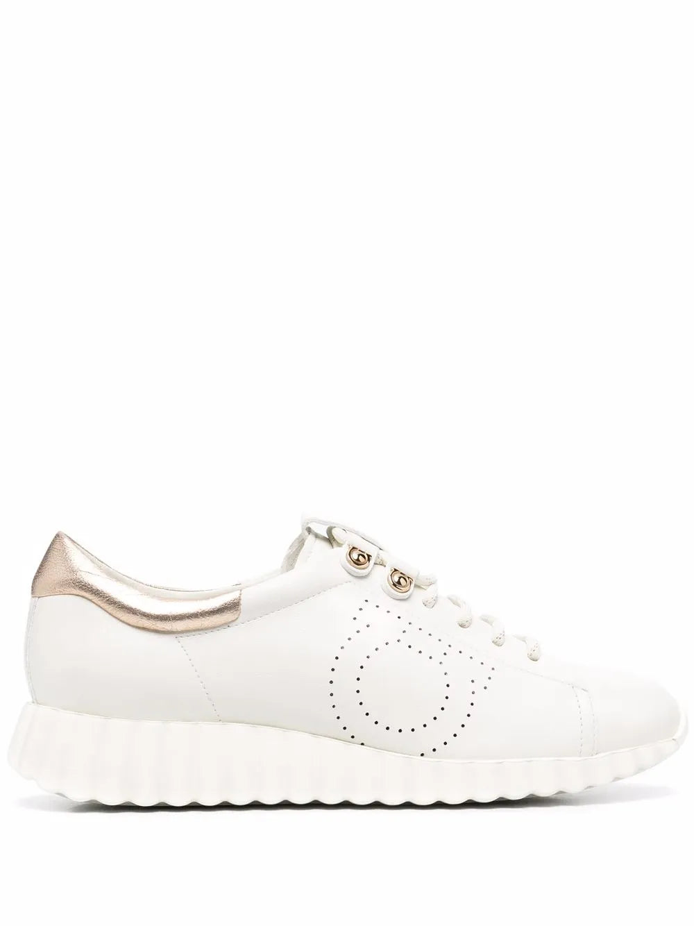 Ferragamo Gancini Low-top Sneakers In White