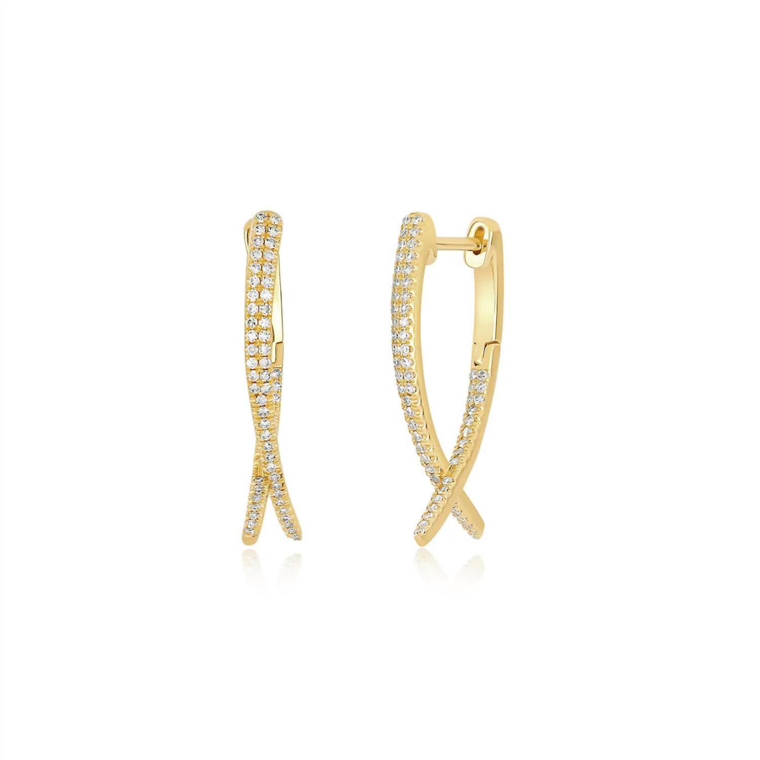 Ef Collection 14ky Diamond Loop Earring In Gold