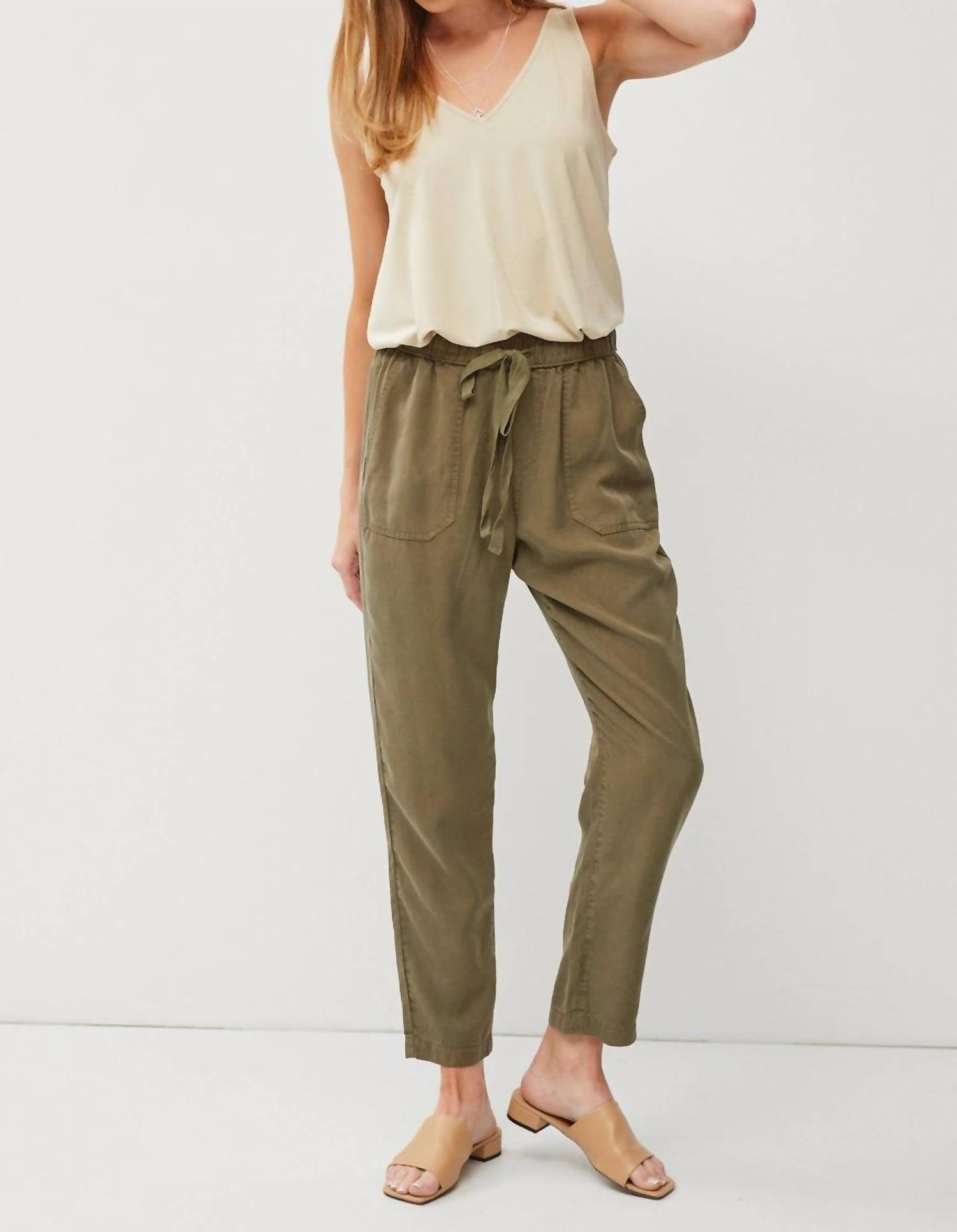 Shop Be Cool The Lara Pant In Olive In Green