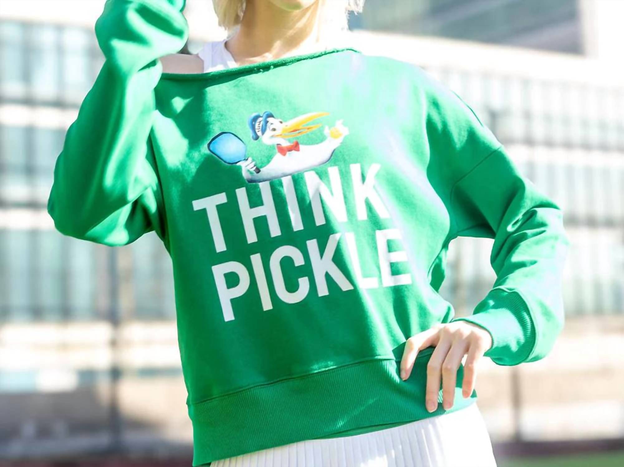 Think Royln Flash Sweatshirt In Vlasic Pickle Green In Multi