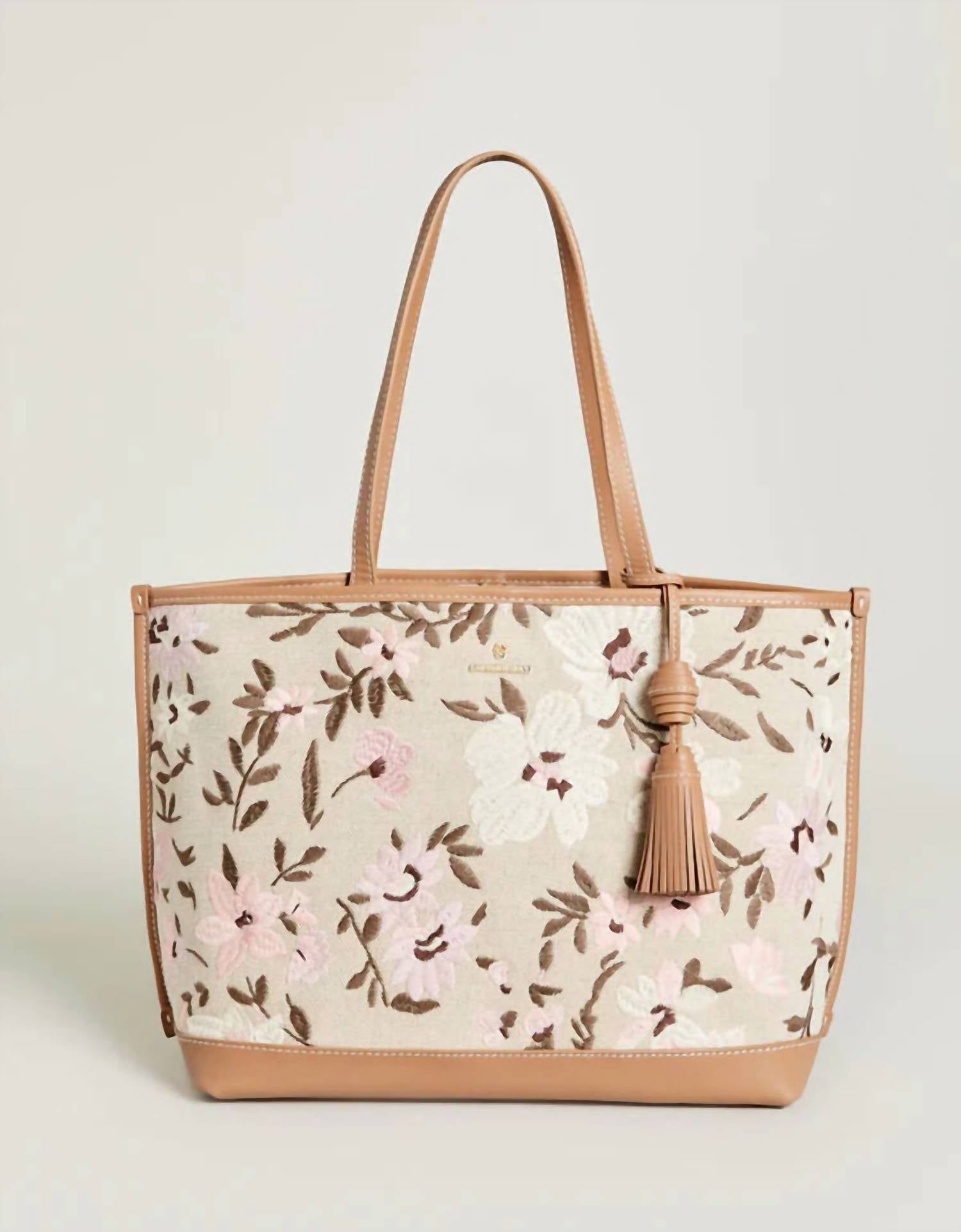 Shop Spartina 449 Women's Maya Tote Bag In Parade Embroidered Floral In Beige