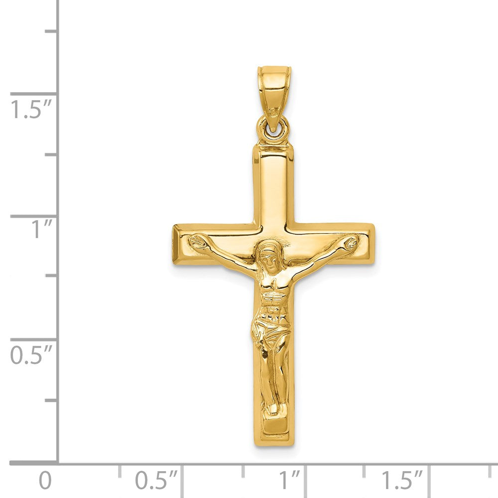 14k Yellow Gold Polished Crucifix Pendant