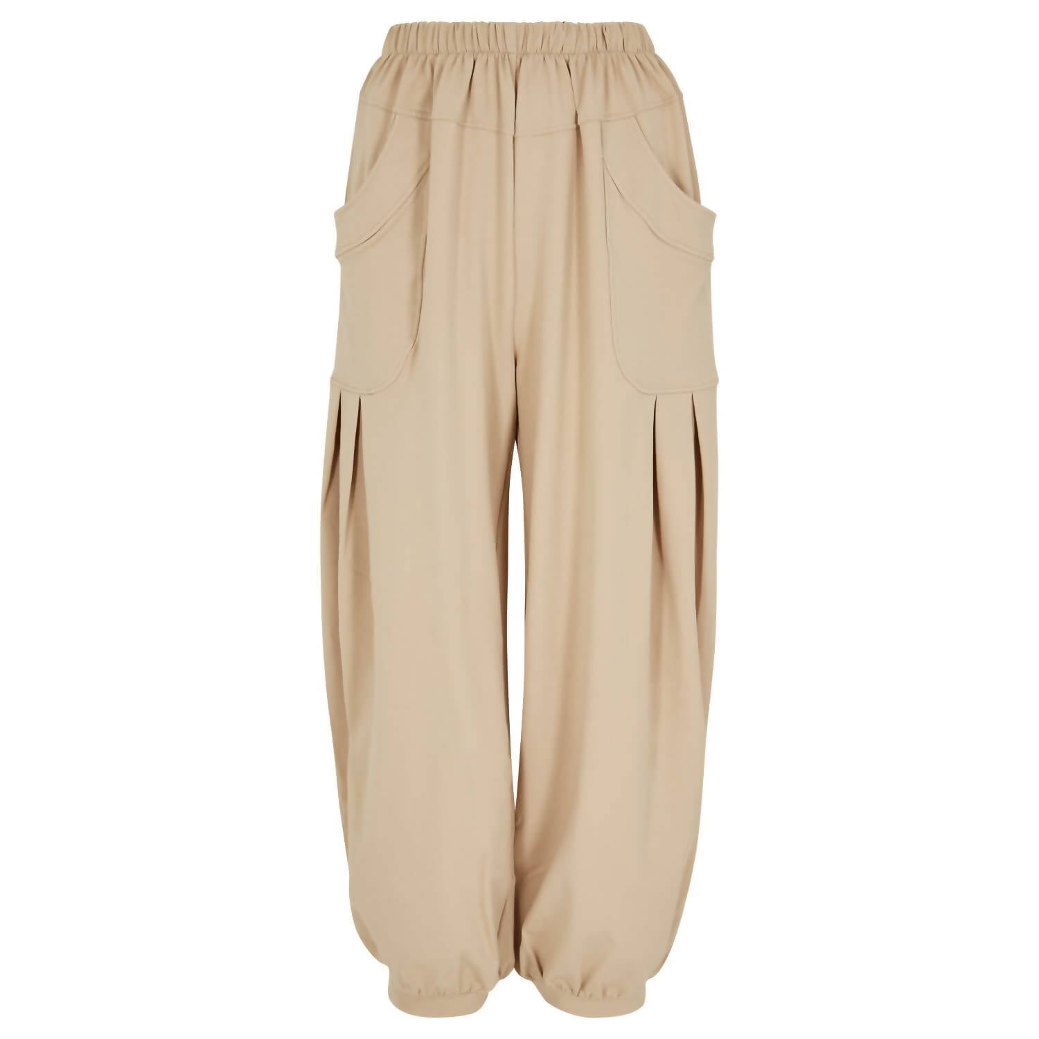 Apricot Cotton Pleat Oversized Joggers In Bone In Gold