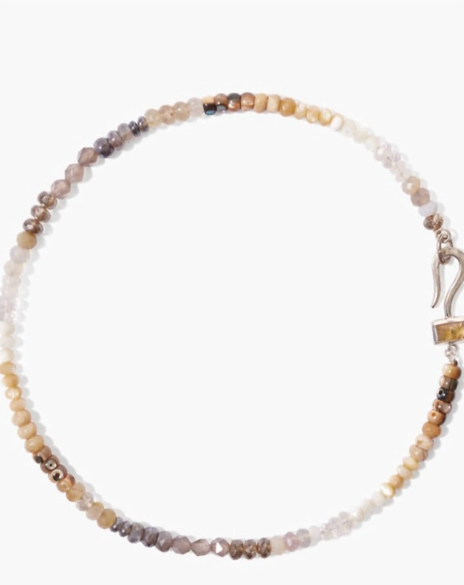 Shop Chan Luu Bezel Wrapped Citrine Hook Necklace In Moonstone In Silver