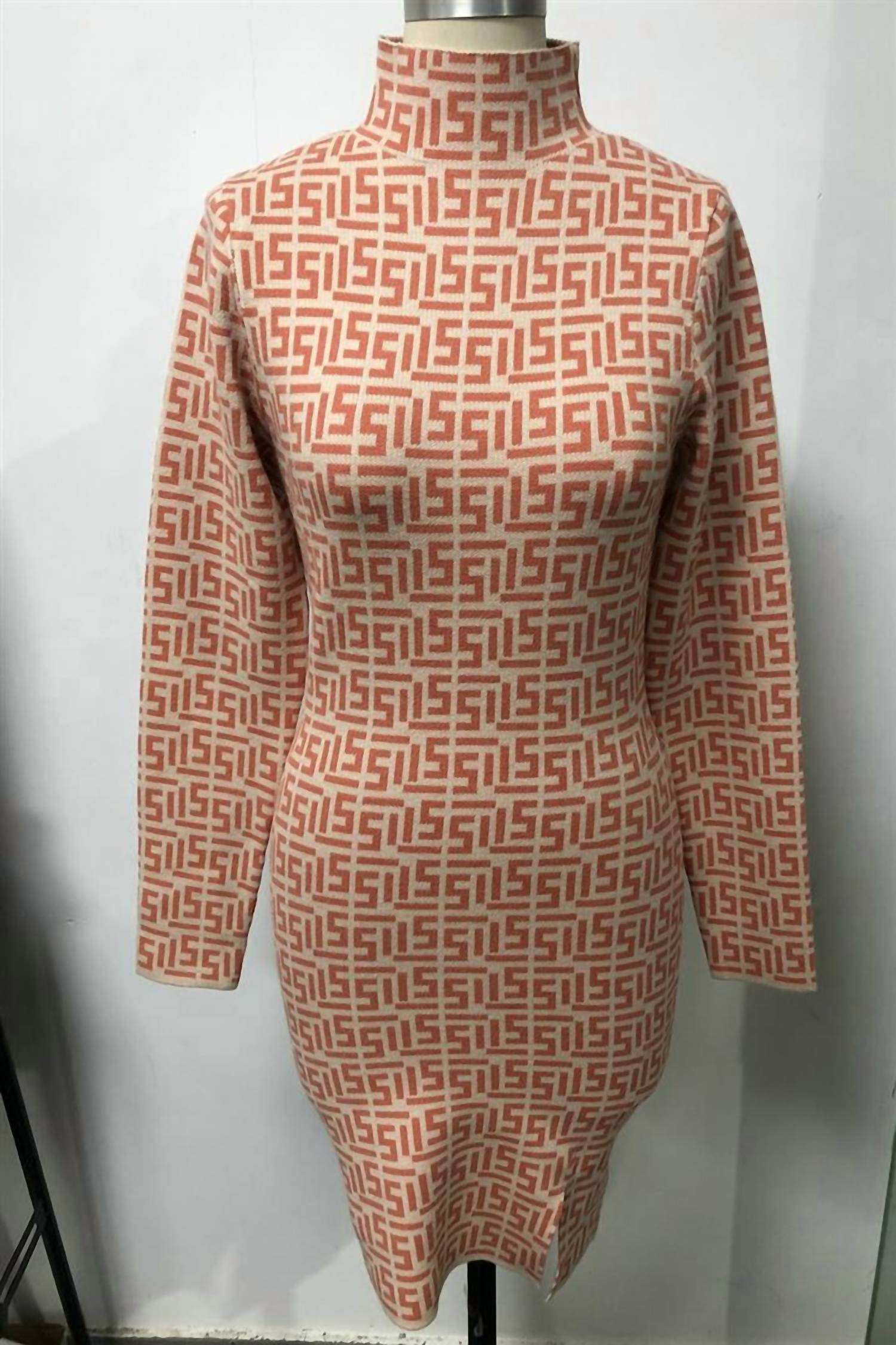 Shop Fate Final Touch Sweater Dress In Brown In Orange