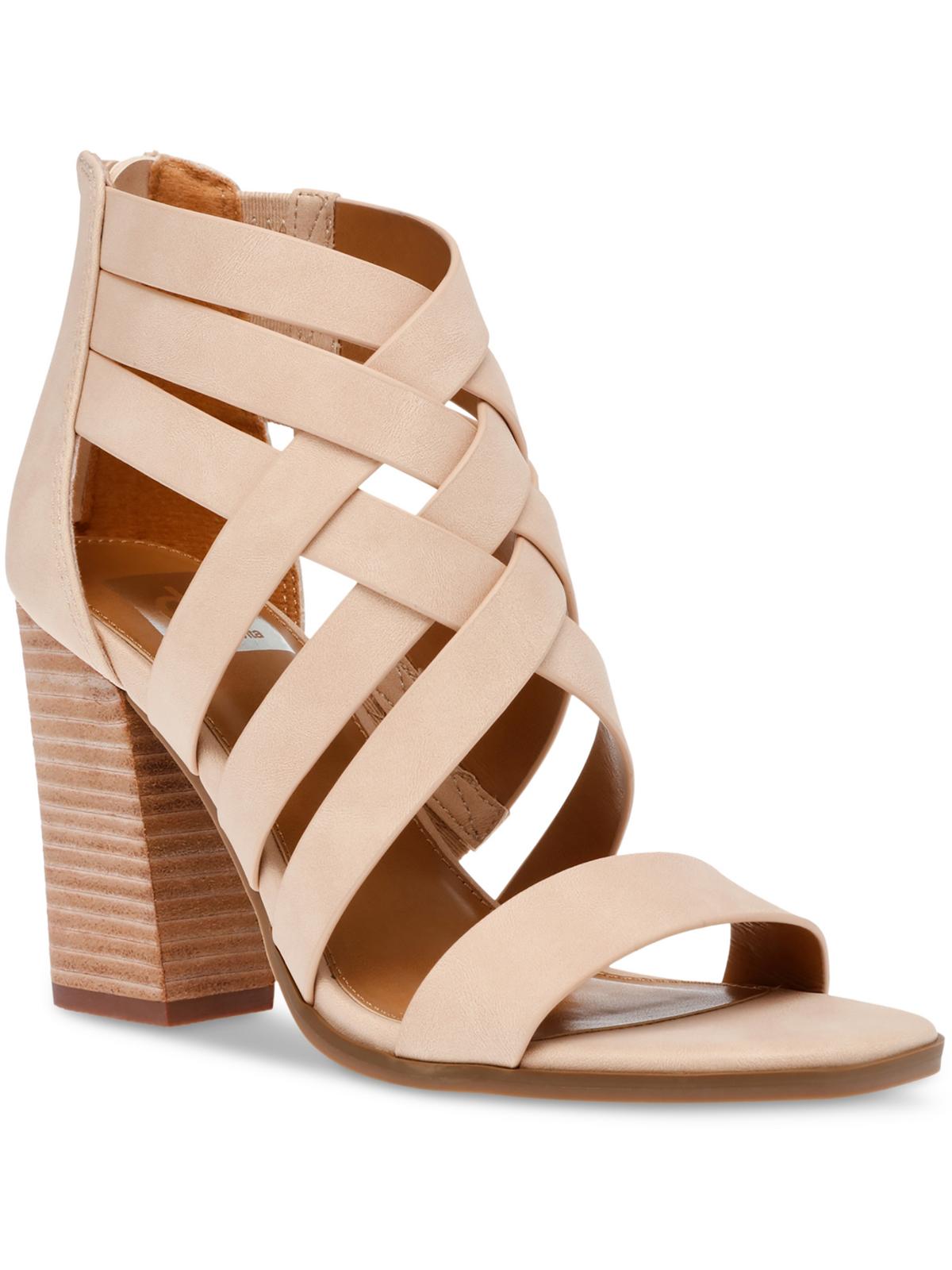 Shop Dolce Vita Cluster Womens Zipper Open-toe Block Heels In Brown