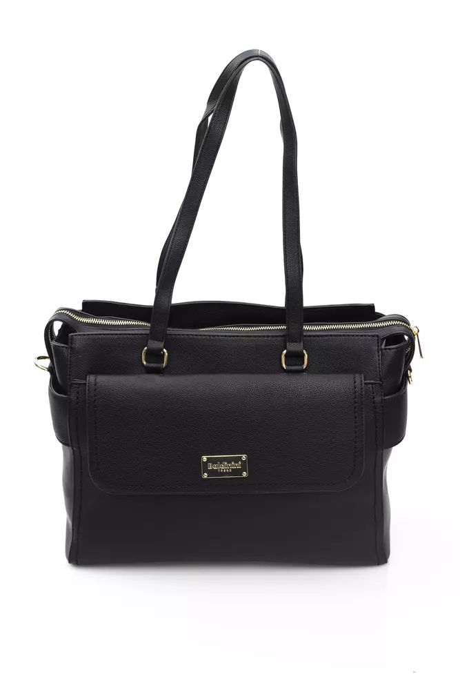 Baldinini Trend Elegant Shoulder Bag With En Women's Accents In Black