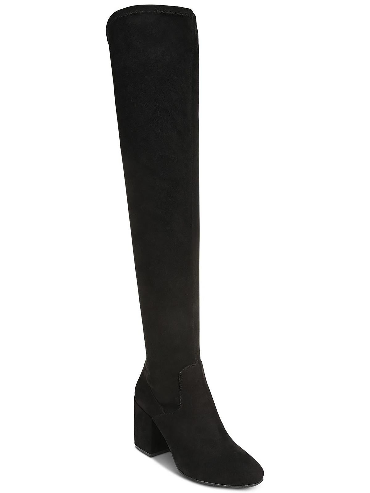 Bar Iii Womens Faux Suede Almond Toe Over-the-knee Boots In Black