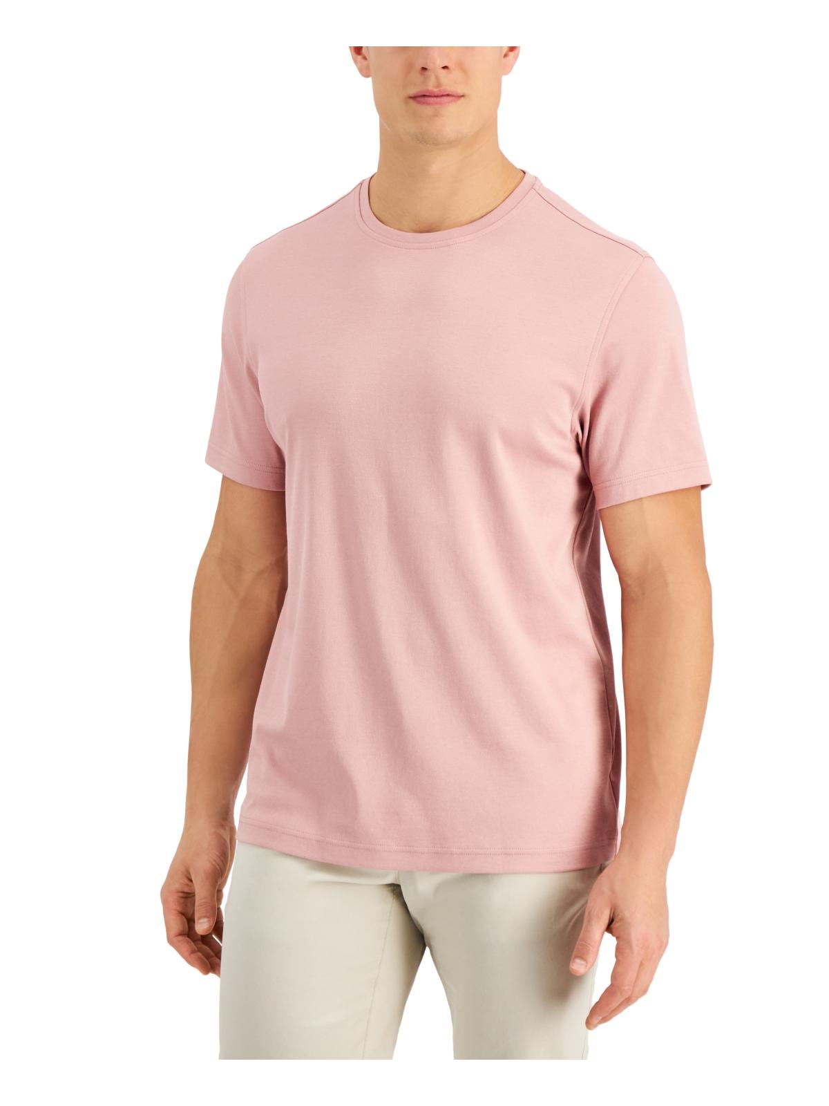 Shop Alfani Mens Crewneck Short Sleeve T-shirt In Pink