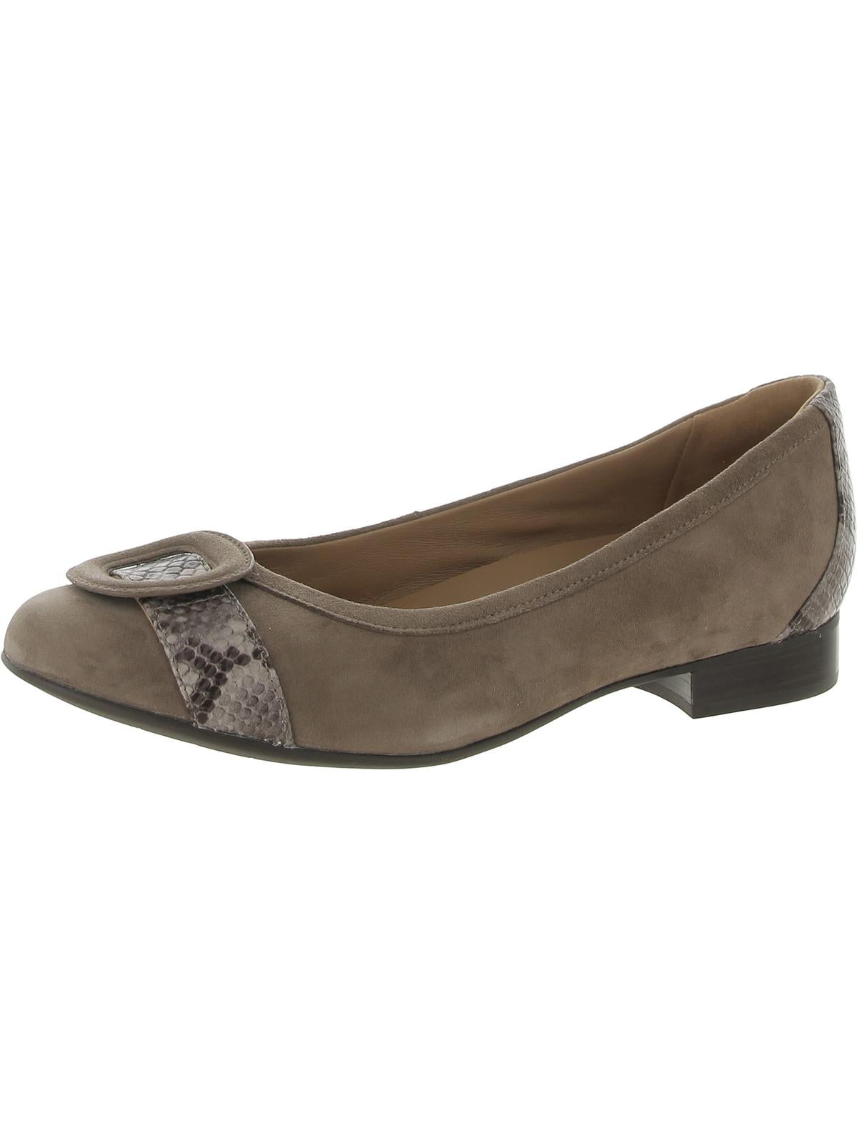Shop Unstructured By Clarks Womens Suede Heeled Ballet Flats In Grey