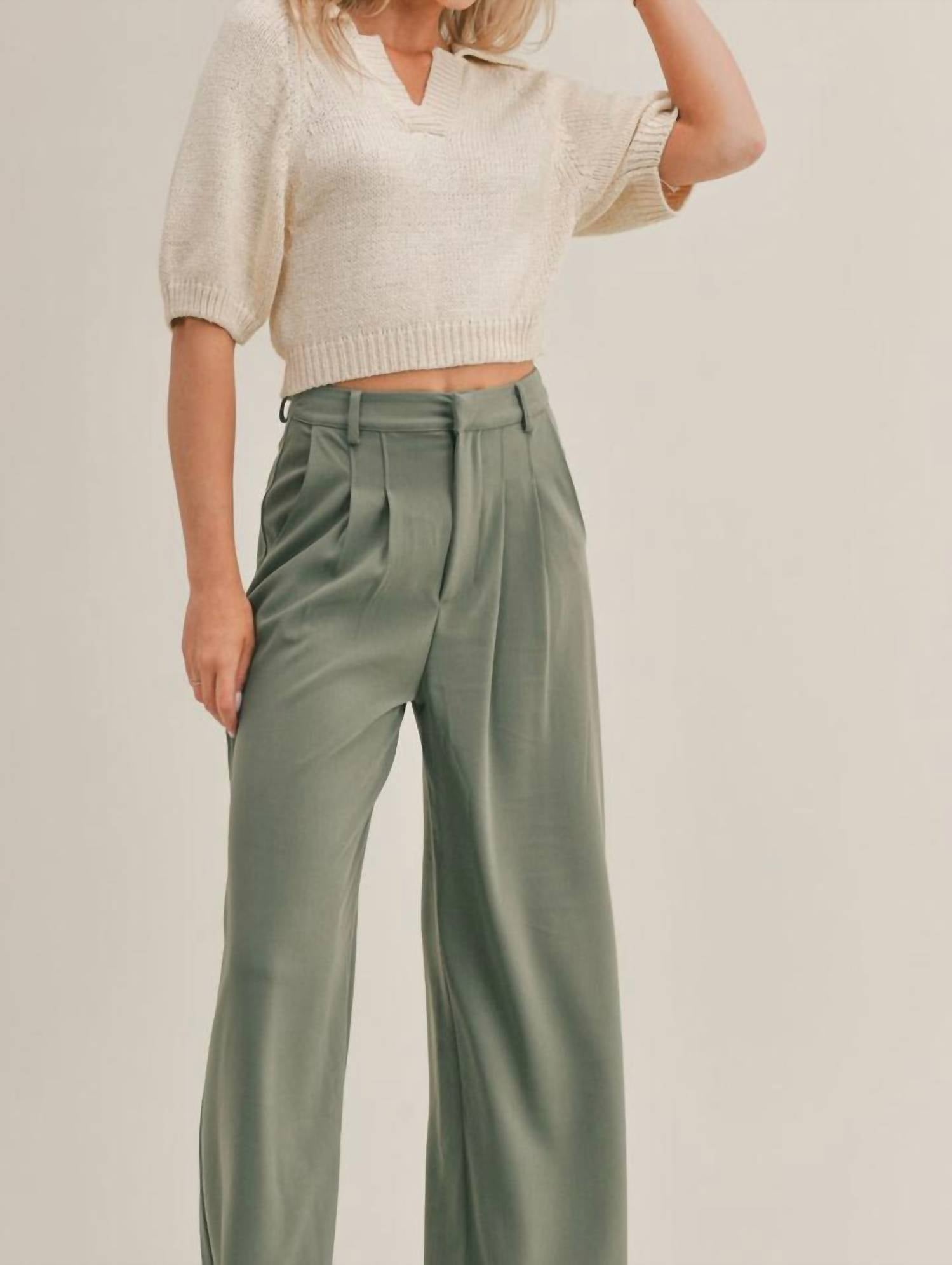 Sage The Label Scarlet Collared Sweater In Cream In Neutral