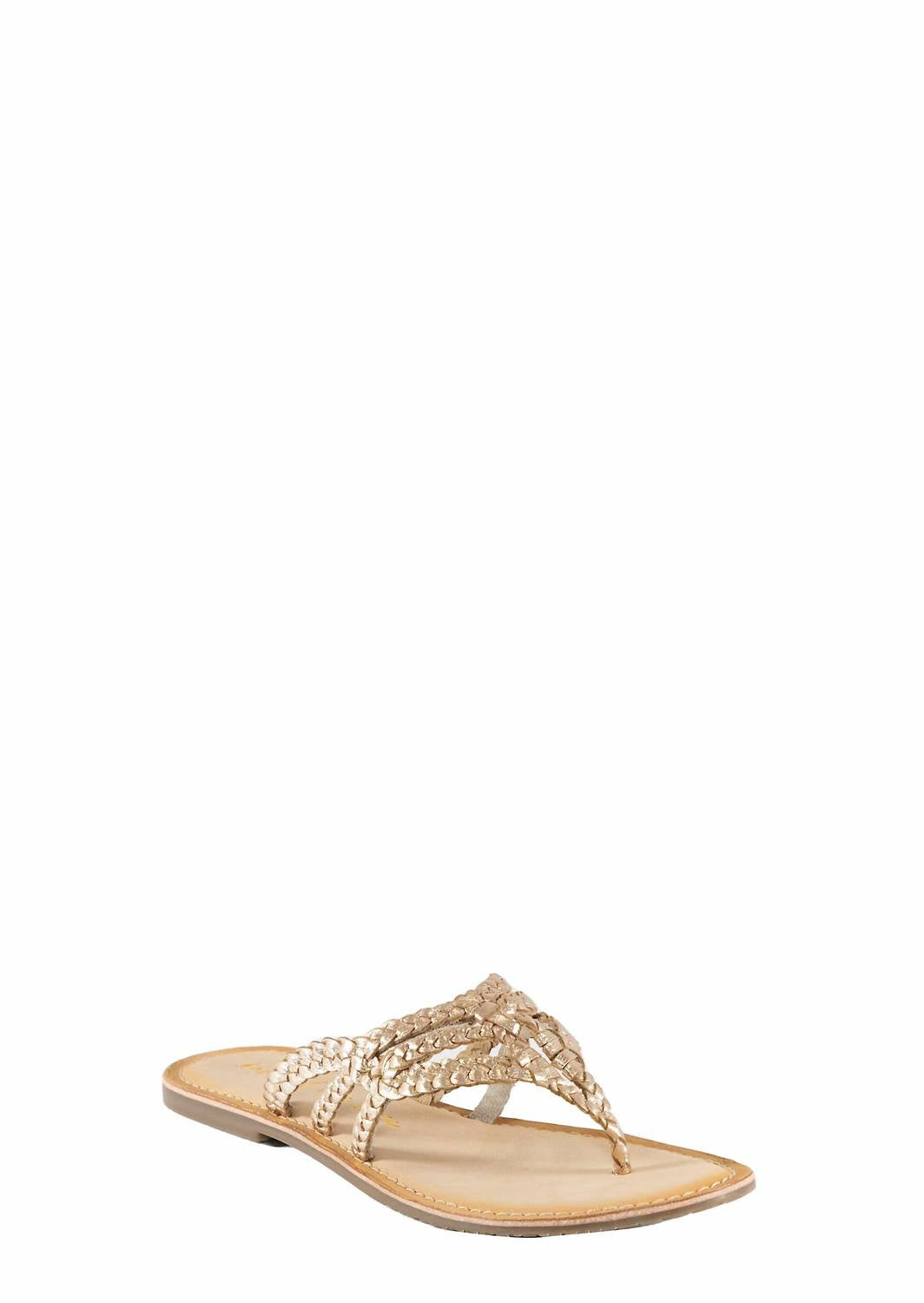 Shop Band Of The Free Vela Woven Leather Sandal In Rose Gold Leather