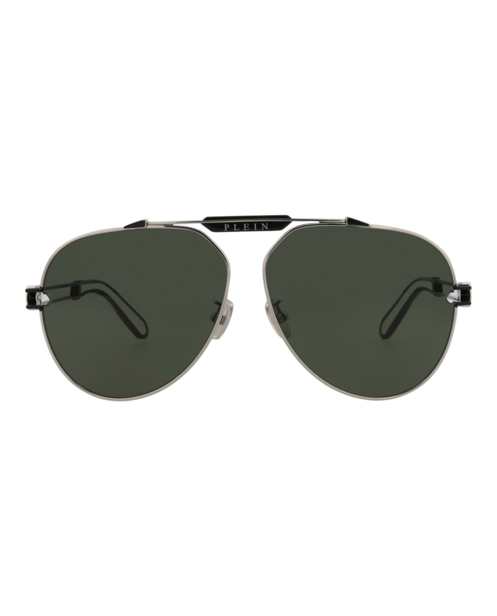 Philipp Plein Aviator-frame Titanium Sunglasses In Green