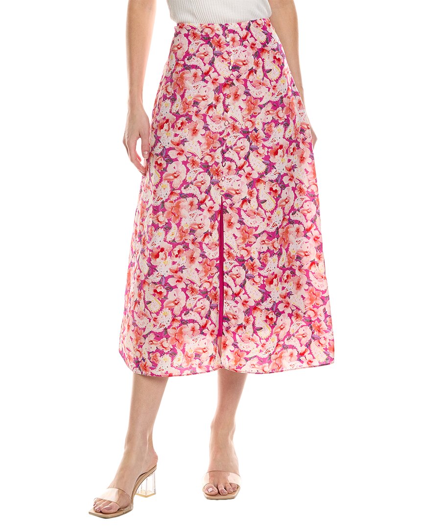 Shop Ba&sh Ba & Sh Button Front Midi Skirt In Pink