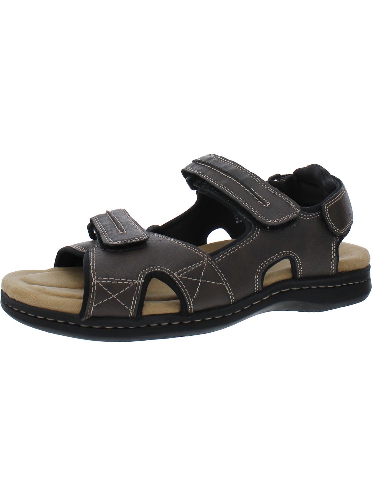 Dockers Mens Faux Leather Adjustable Sport Sandals In Multi
