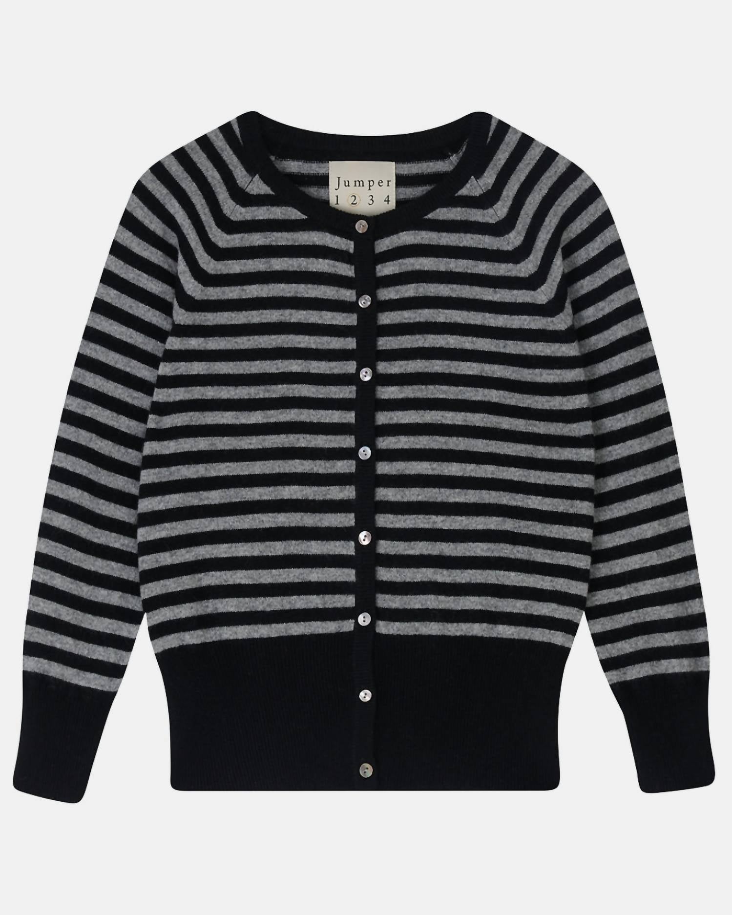 Shop Jumper1234 Women's Stripe Shrunken Cardigan In Black