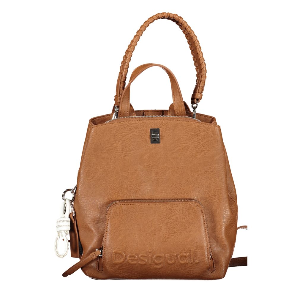 Shop Desigual Polyethylene Women's Backpack In Brown