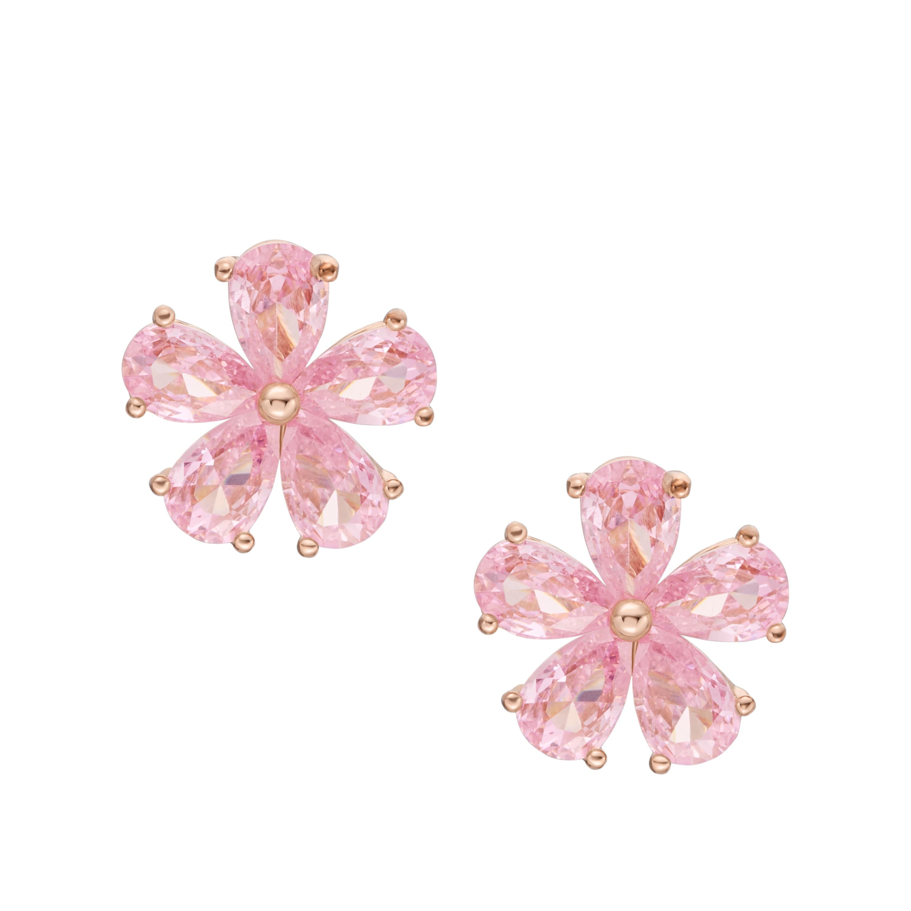 Fossil Women's Garden Party Pink Crystals Stud Earrings
