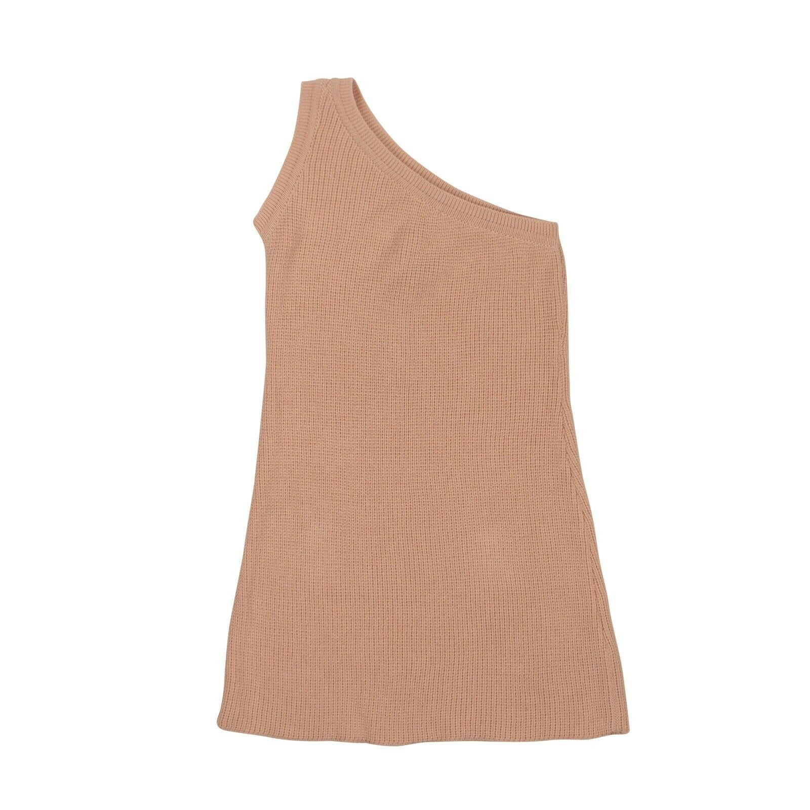 Ben Taverniti Unravel Project Cotton One Shoulder Knit Mini Dress - Pink
