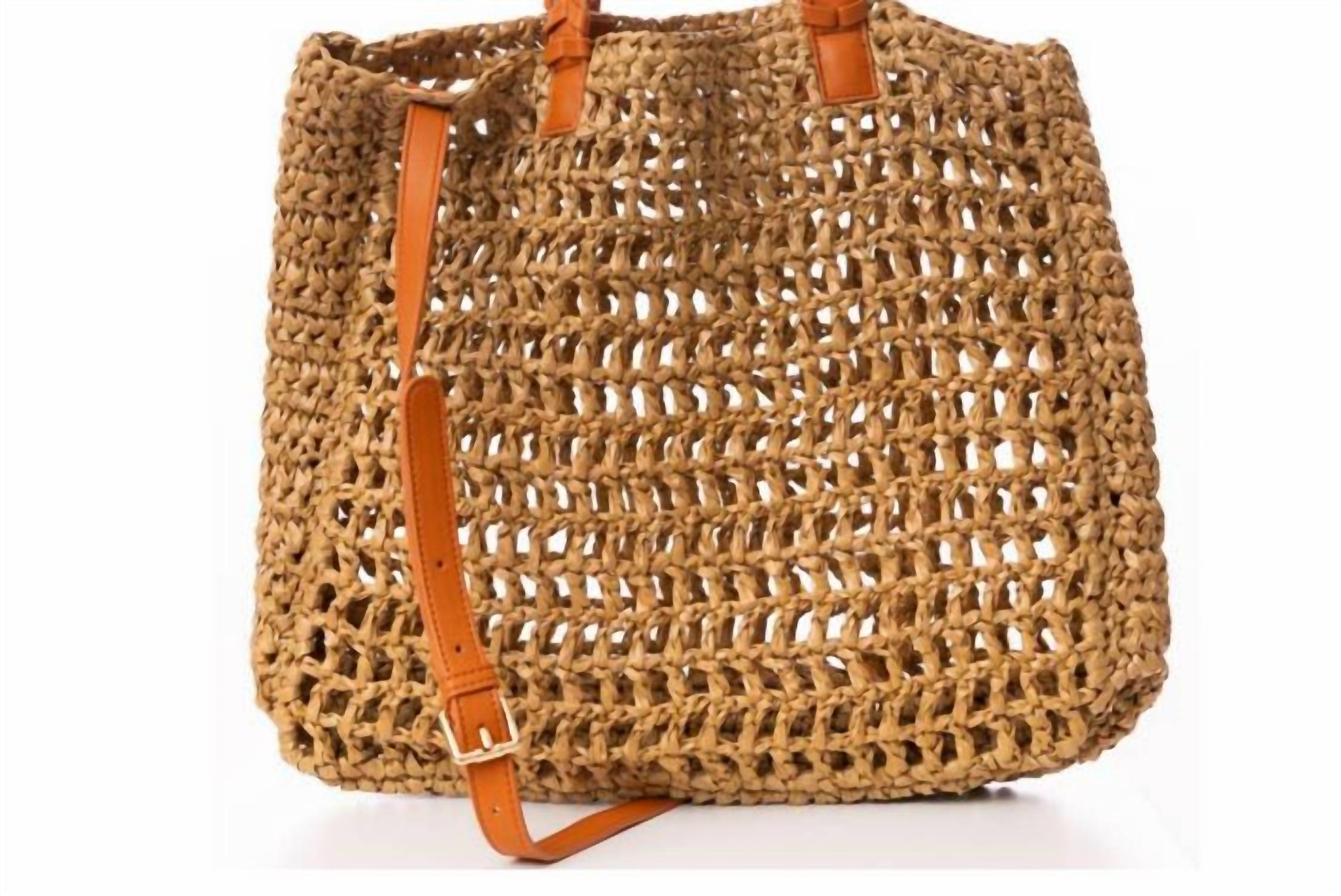 Shop Jules Kae The Charlotte Straw Bag In Natural In Orange