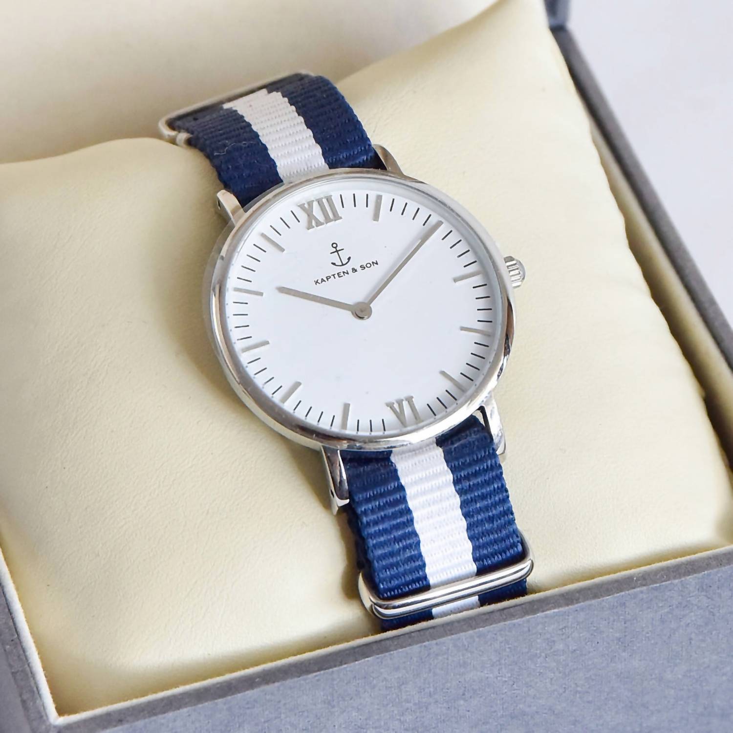 Kapten & Son Unisex - Campina Watch In Darkblue/silver In White